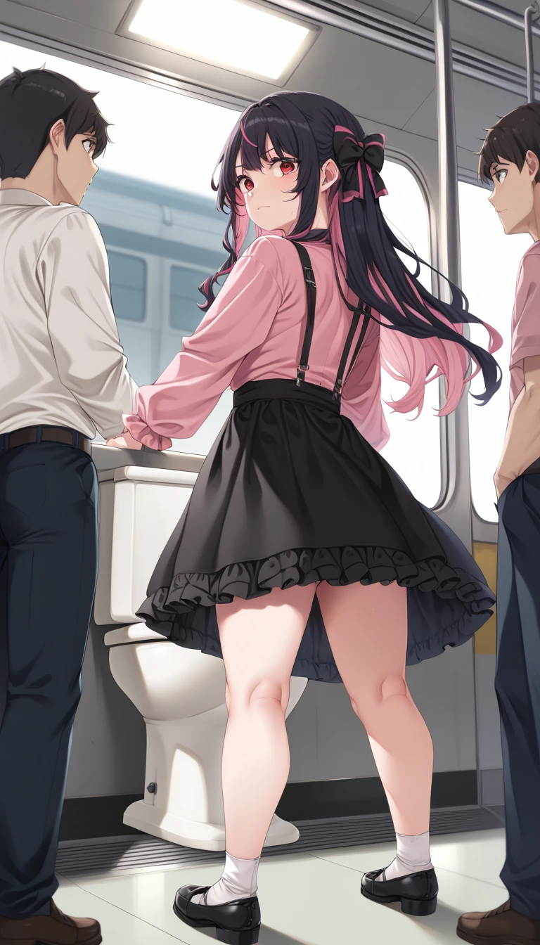 shirase sakuya,Multiple penises,Roll up your sleeves,Slender and sexy woman,,deep throat,Black thigh-high boots,Beige jean shorts,in the train,Multiple men,,put your hands behind your back,Sex,Creampie,A lot of semen,profile,ponytail,Cum on thighs,The man behind,