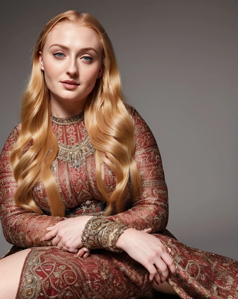 masterpiece, stunning portrait photo of khls woman, sleeveless, erotic costumes, sensual satin dress, game of thrones inspired costumes,