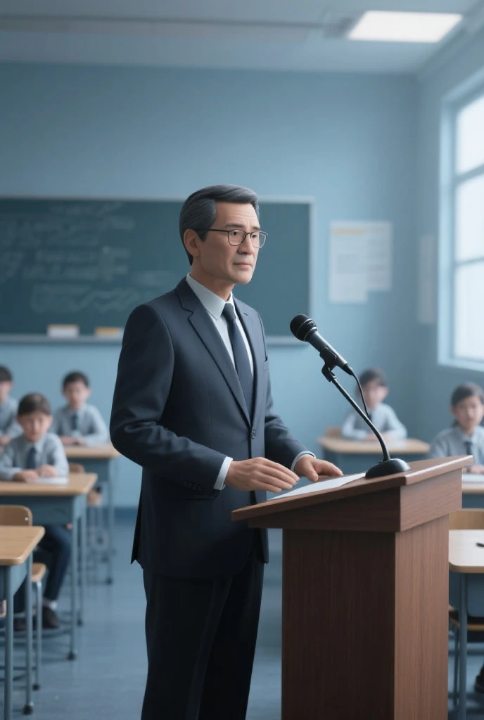 Asian male teacher, Surrounded by six elementary school students, The teacher's face is full of the vicissitudes of time,Full of silver hair,Celebrate the festival in a cheerful atmosphere,Ultra photo realsisim,8K,
