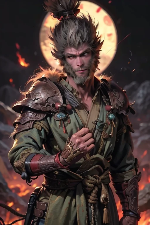 score_9, score_8_up, score_7_up, score_6_up, source_furry,
gz, wolf yaoguai, male, anthro, solo, mature, white mane hair, white beard, gauntlets, hair bun, chinese clothing, battle robe, gauntlets, hair tie, yellow eyes, BREAK
gz, wolf yaoguai, male, anthro, solo, mature, three-quarter portrait, fighting pose, action pose, holding weapon, double blade spear, fire blade, swinging weapon, fire, sparks, asian building, detailed background, motion blur, humanoid hands, looking at viewer, fur, yellow eyes,
<lora:BlackMythWolves_1.0.b:1>