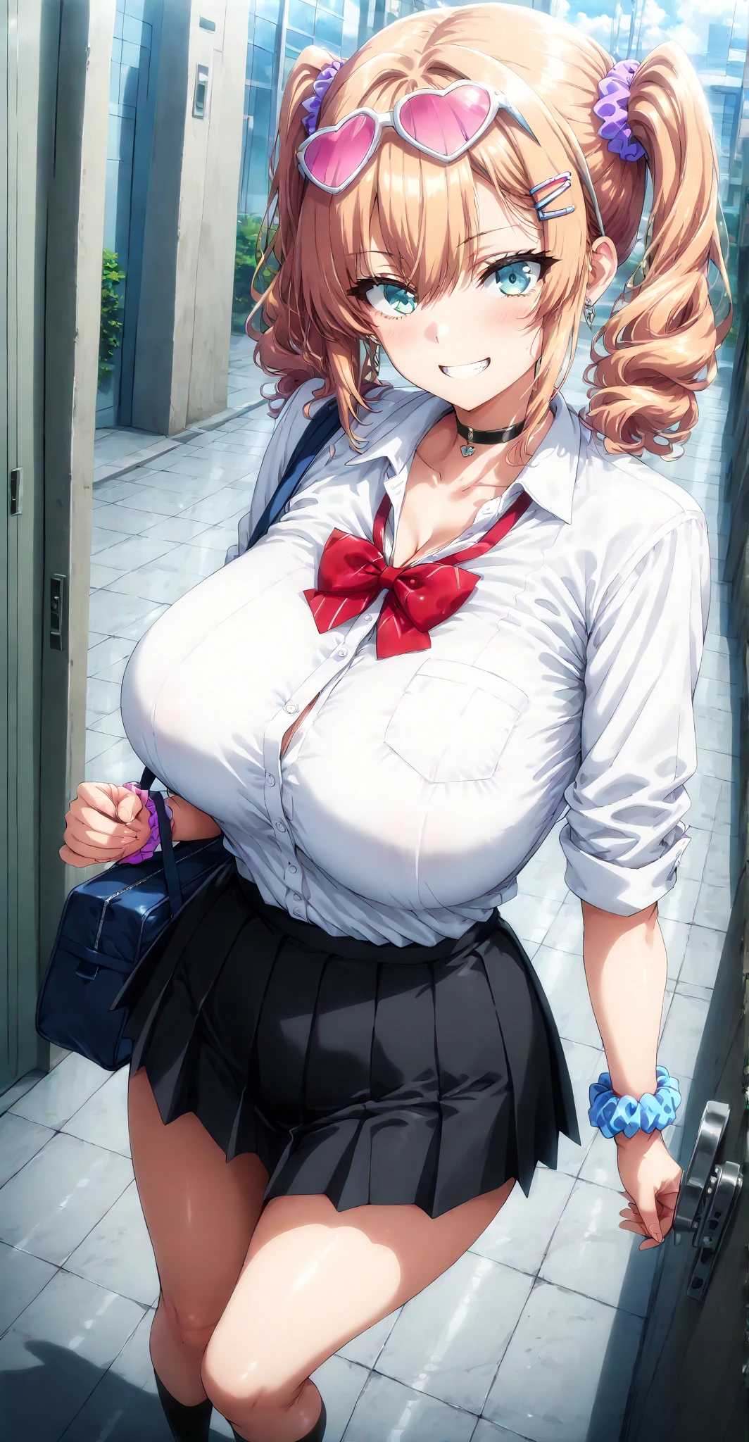 Cinema Lighting、Highest quality、Residential area at night、high school girl、whole body、Huge breasts、(Kitagawa.Marine)、orgasm、Embarrassing、The angle is random、Sexy pose、Sexy look