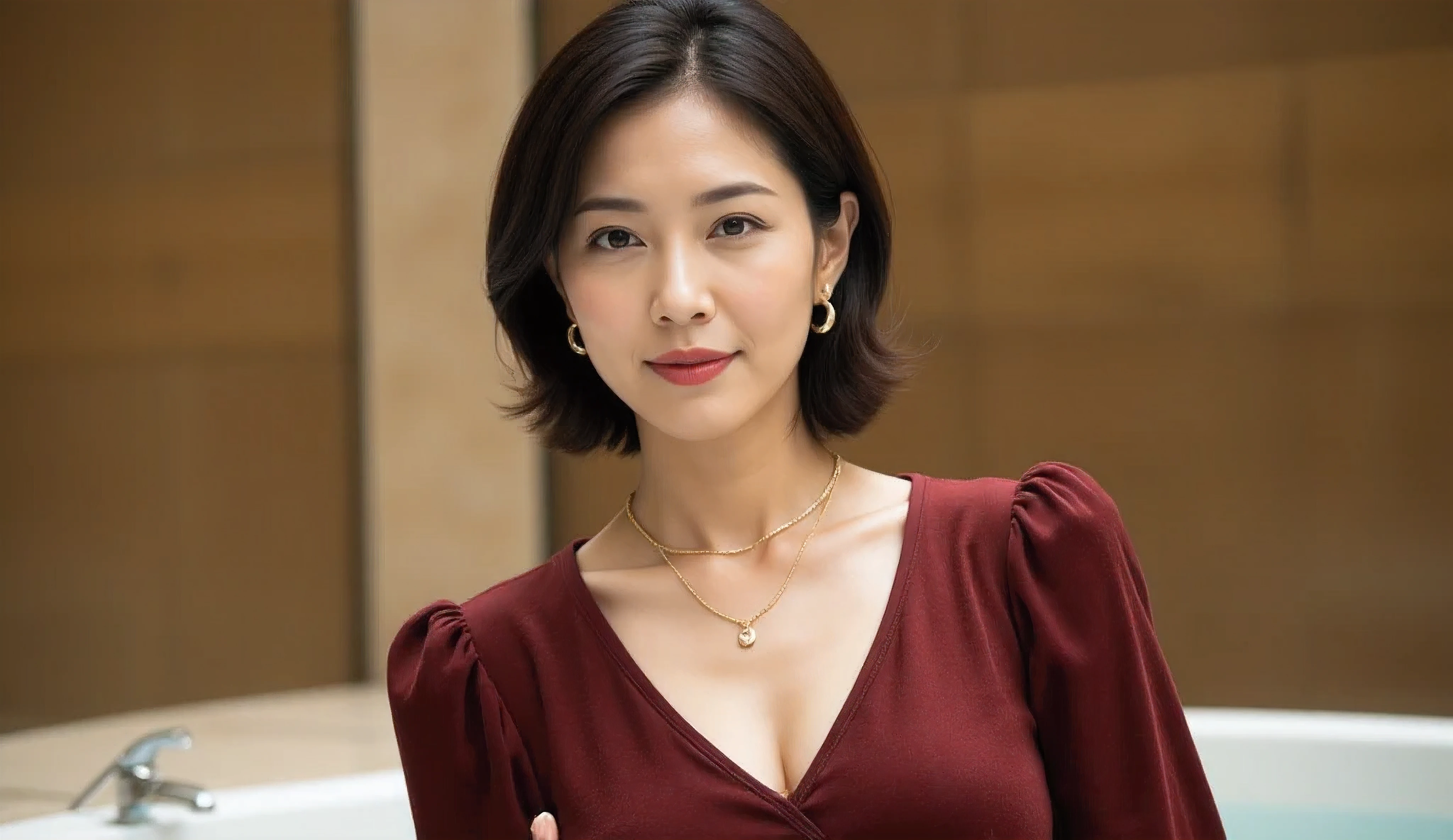 最high quality, In 8K, Masseter region, Vibrant, Sharp focus, high quality, High resolution, Detailed face, fine grain, Red lips, (Observe the audience), alone, Beautiful woman, 38 years old, (Very short black hair:1.3)、（Bob Hair）、（Standard body type）、（D cup breasts）、 Cleavage, , Bright afternoon、（Full body photo）、（Singapore、Raffles Hotel、Square:1.5）,(Squareに立つ:1.5)、（Bright green knit dress:1.6）、（Bright green short sleeve formal dress:1.6）、pantyhose、（Black pumps:1.5）、（Smiling with teeth showing:1.6）、