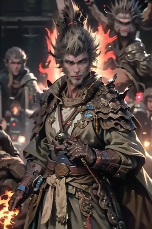 (Absurdres, intricate details, masterpiece, best quality, high resolution, 8k), (1man), (male:1.2), old, masked face, finely detailed eyes and face, toned body, masculine appeal, commanding presence, hot stud, bulging biceps and triceps, well-developed quadriceps and hamstrings, dark skin, ginger crew cut hair, brown eyes, worried face, solo, upper body, detailed background, detailed face, (<lora:FiveDecorsAIx3:0.3>, GemstoneAI, gemstone theme:1.1), (glowing eyes:1.05), tribal witchdoctor shaman, mystical, dark orange fur lined clothes, beads, totem, obsidian, headdress, dynamic pose, nature in background, whirlwind, cinematic atmosphere, <lora:CulturePunkBundle:0.5>, vikingpunkai, norse viking, exhaustive details, VFX, Bokeh, Cinematic Pose, Deep Focus, High Angle Shot, Moody Lighting, Tone-mapping, Ambient Occlusion, Light Shaft, Spectacular Map, Color Punch Overlay.