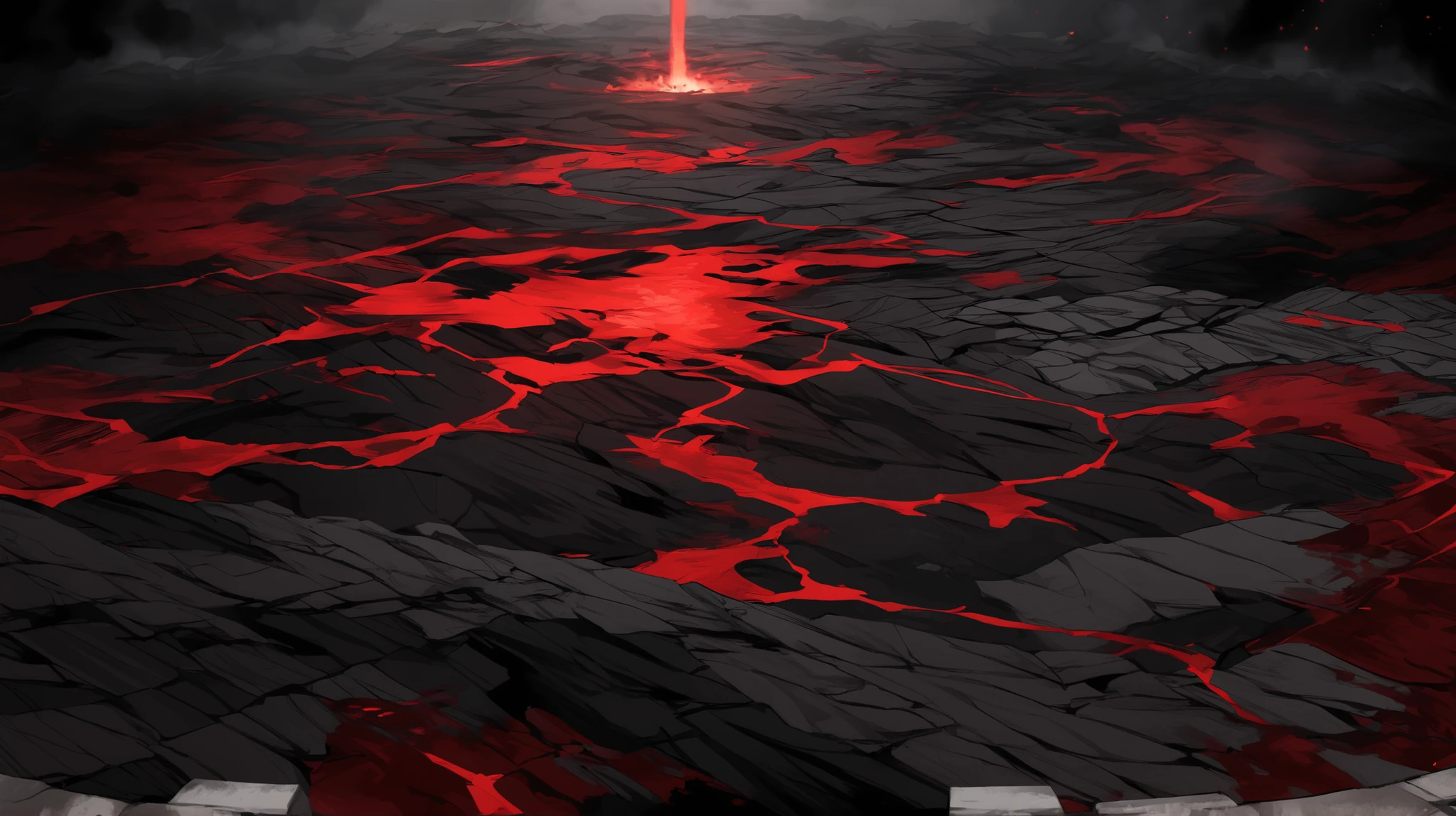 hell ground, mix of dark red dark grey and black colors