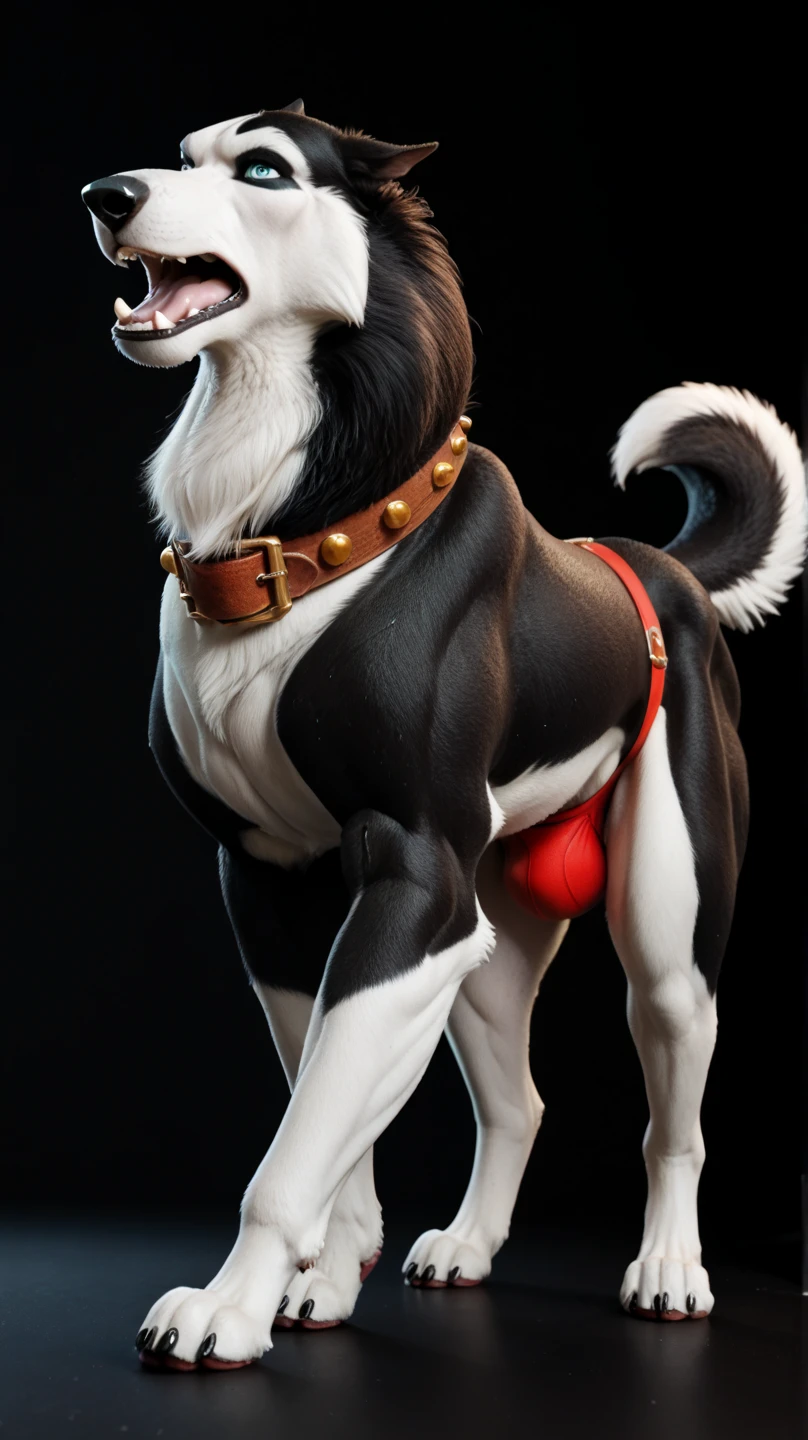 (by taran fiddler), (by halbean), feral dog, female, solo canine, alone, spotted great dane, jowls, drool, curvy, wide hips, thick thighs, butt focus, presenting hindquarters, canine pussy, oversized canine pussy, plump labia, looking back at viewer, raised tail, anus, perineum, imminent sex, arched back, spreading legs, bending down, play bow, living room background