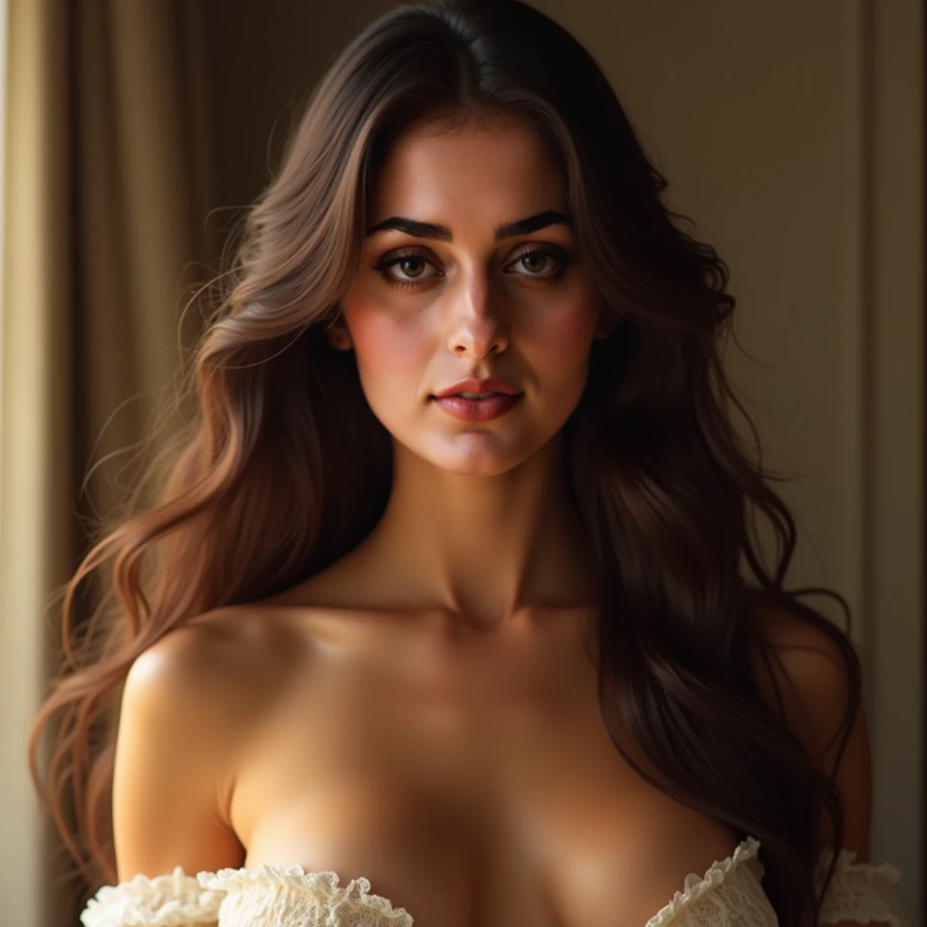 a beautiful woman named Maya Ali, lying on a large dark comfy bed, legs spread open, her pussy visible and inviting, caressing her own breasts, looking seductively at the viewer, with various sex toys nearby, (best quality,4k,8k,highres,masterpiece:1.2),ultra-detailed,(realistic,photorealistic,photo-realistic:1.37),highly detailed female anatomy,extremely detailed face and eyes,detailed sexy woman,extremely detailed erotic pose,cinematic lighting,vibrant colors,dramatic lighting
