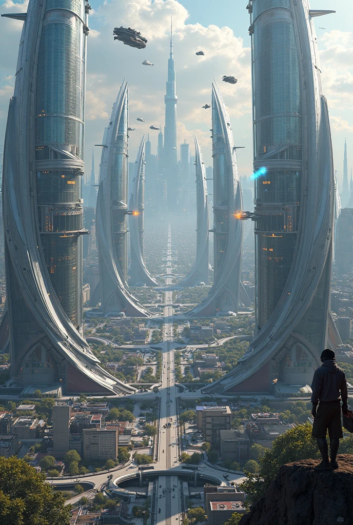 landscape of a futuristic sci fi city, sci fi, ultra realistic, high resolution, city