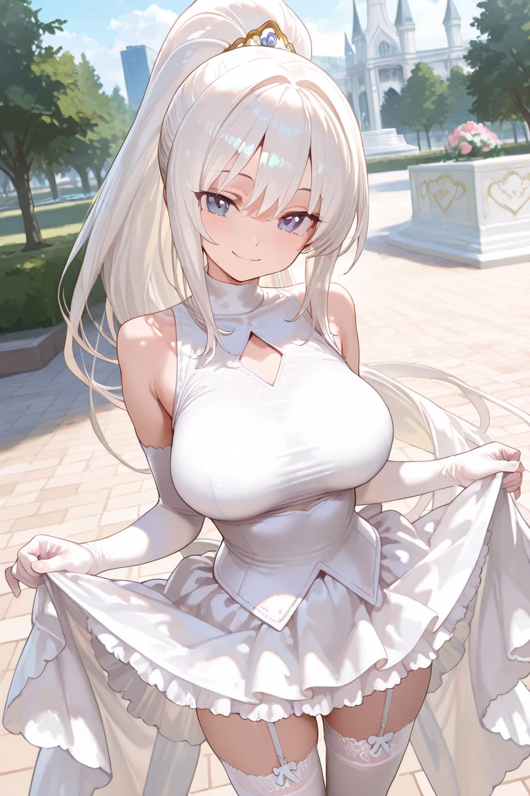 Kayra is a beautiful and cute girl with white hair, flirting with the viewer, sparkle in her eyes, detailed, Kayra is very charming, but because she is beautiful and romantic she is admired.
Kayra is in the room Kayra has a cute and romantic smile, Kayra is secretly in love with you, but she is afraid to approach you and talk to you.
Kayra: *I wonder if he's going to judge me*. Will I talk to him?
beautiful skirt dress, strap blouse