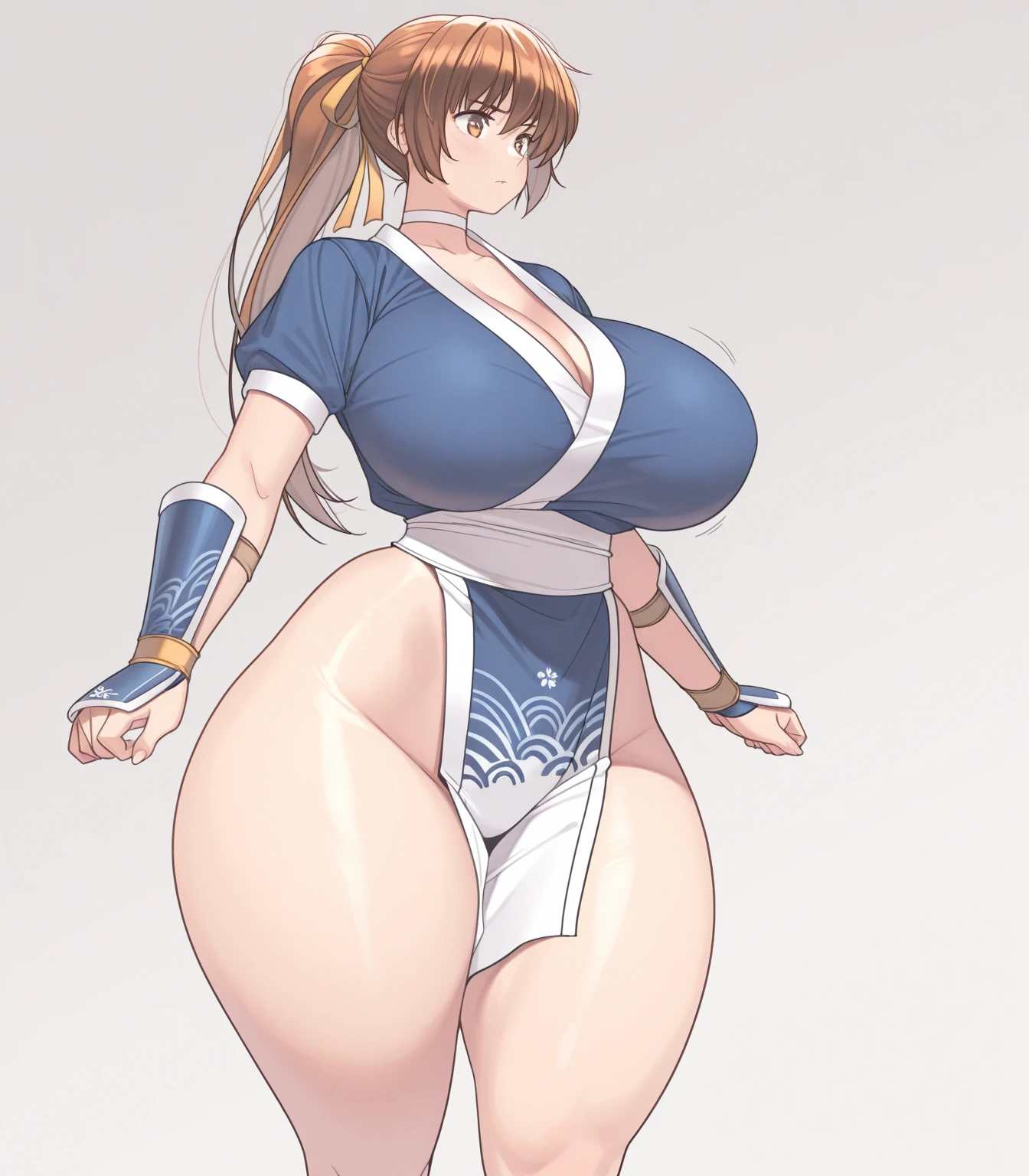Araffe woman in white kimono poses for photo, Chic, rendered in sfm, hyperrealistic full figure, oppai proportions, Strongest Pose, oppai, fighter pose, Makoto, SFW version, fight pose, hyper real render, makoto shinka, [ 4 k photorealism ]!!, [ 4 k photorealism ]!!!, Voluptuous body, curvy body, Tifa Lockhart, Naughty anime style, plus size model, Scruffy body,Erotic cartoon style body, Married woman's big ass,Eros of a married woman, Married woman style, Married woman atmosphere