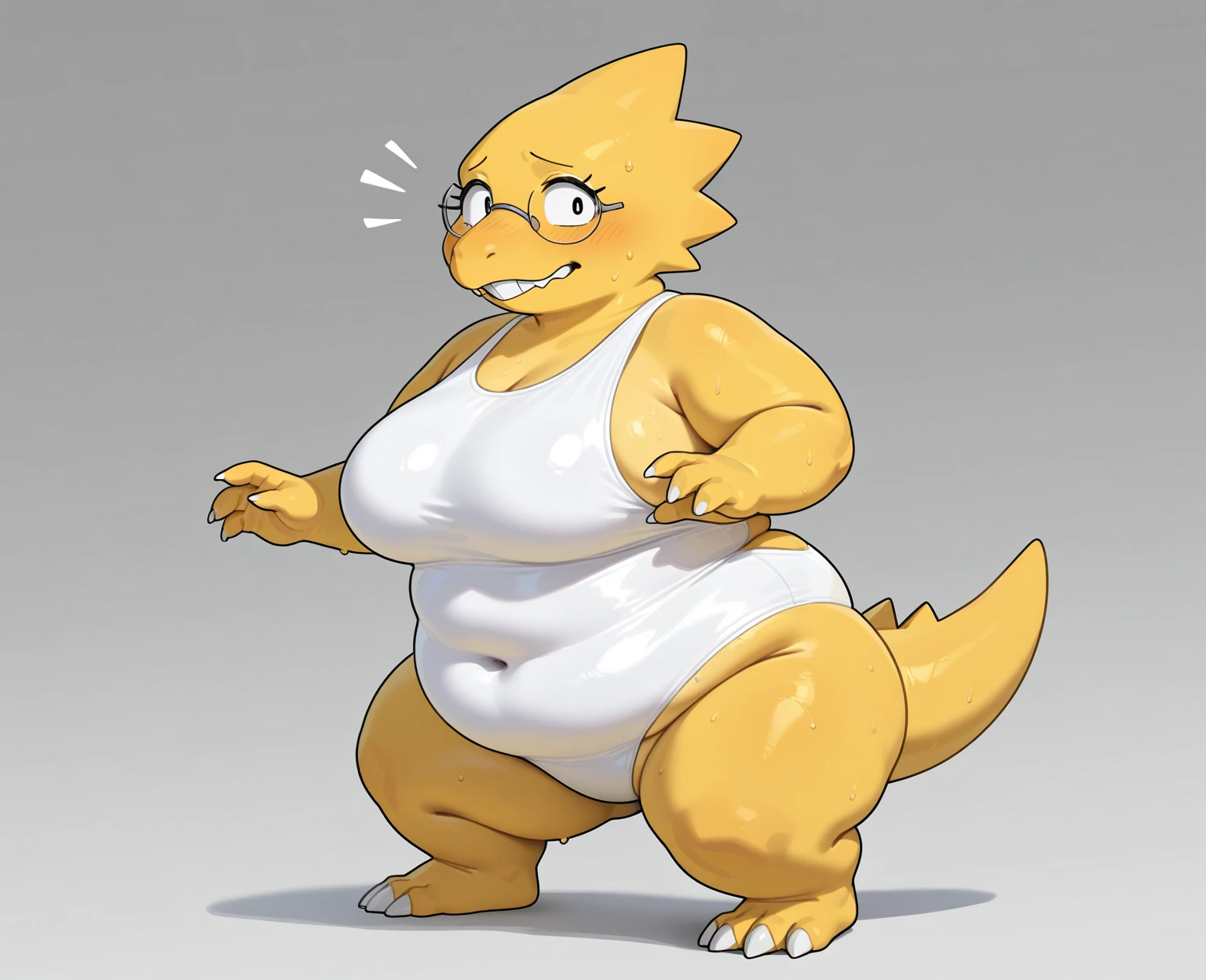 yiffy, uploaded on e621, realistic, 8k, anthropomorphic, (feral:1.5), biped, female dragon, standing, ((by buta99, by bebebebebe, by con5710)), (nsfw), explicit content, thick digitigrade, huge thighs, huge hips, obese, overweight female, huge bbw, attractive body, sexy body, voluptuous, innie pussy, (yellow skin;1.1),