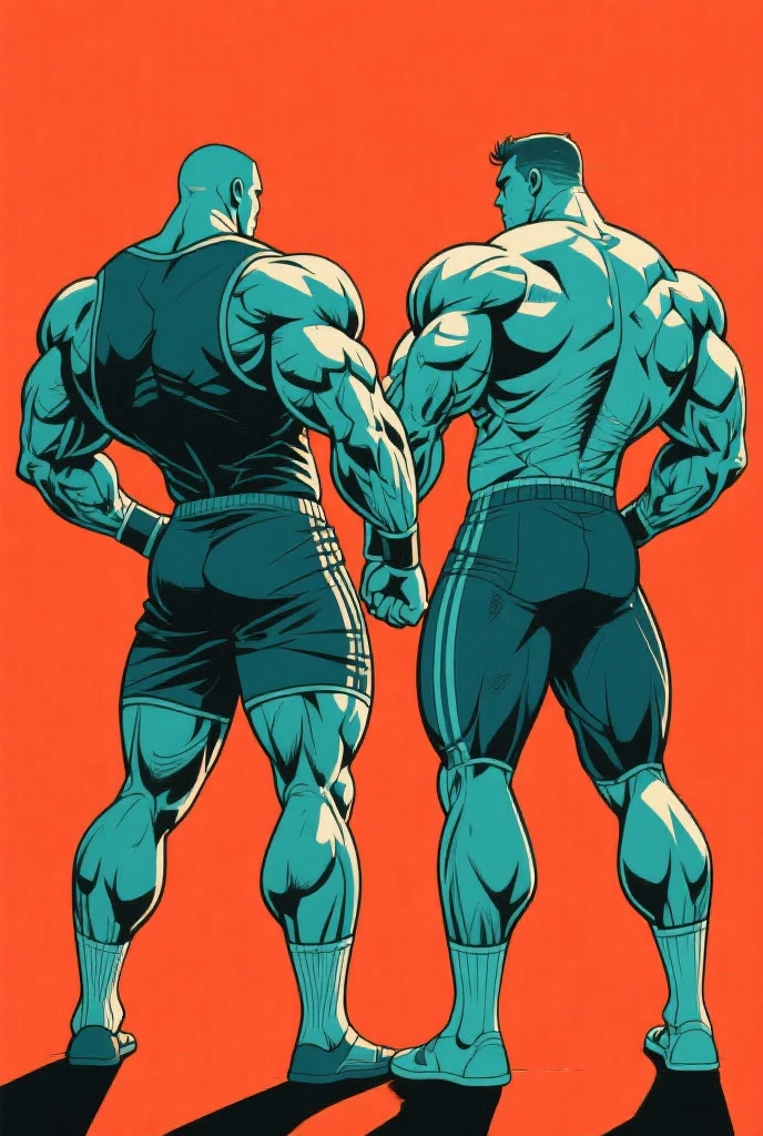 masterpiece, best quality, male, early 30's, ripped body, abs, big bulge, wearing only underwear, looking at each other, no pants, coloring book page