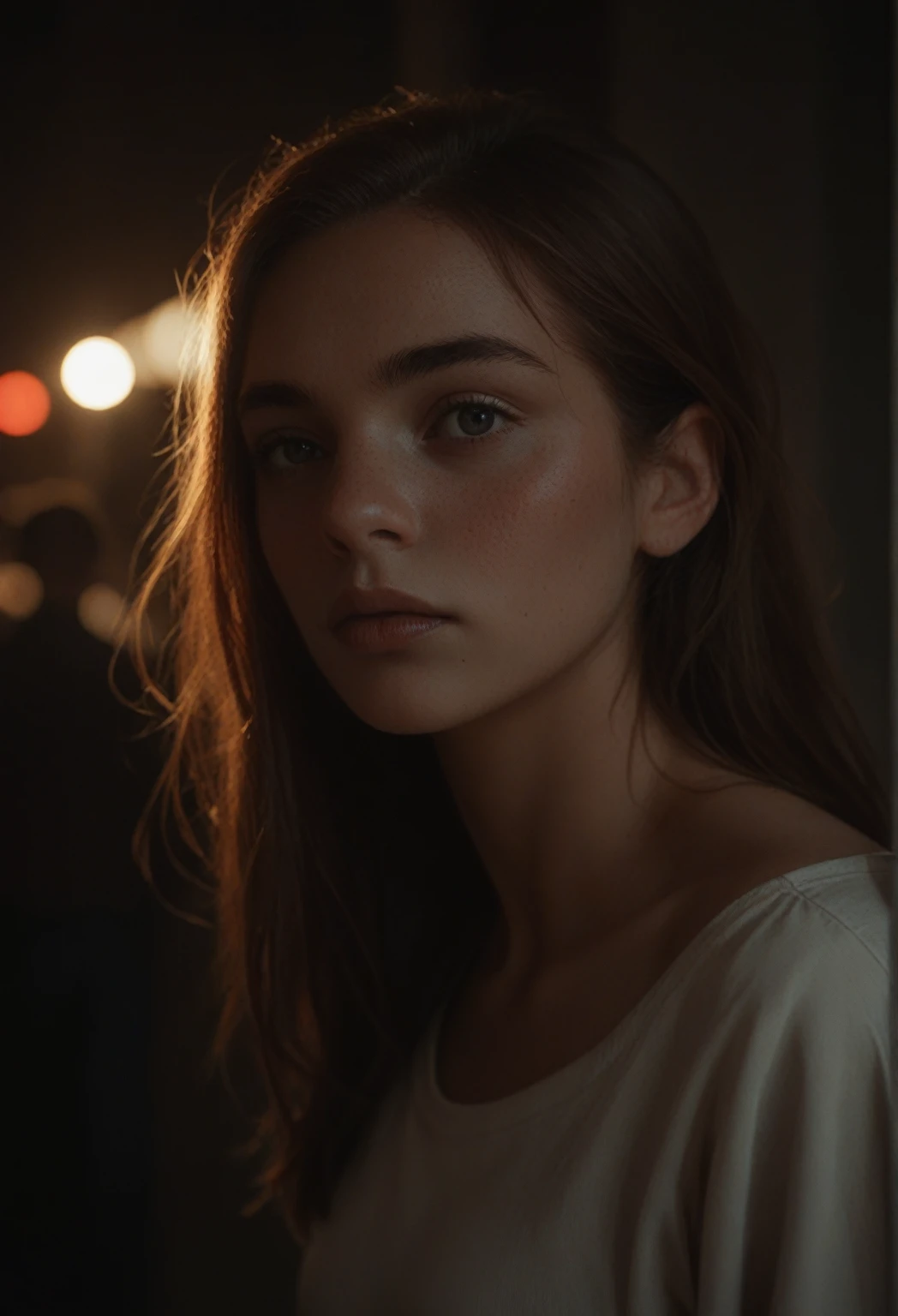 Bust of a girl with long hair