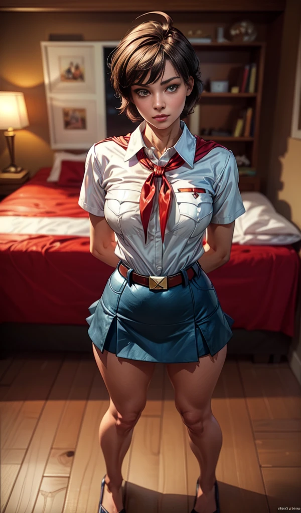 (masterpiece, highest quality, High resolution, 8k, High quality anime, sensual illustrations, Detailed and realistic), ((Nausicaa in a JK uniform)), ((Nausicaa is completely naked)), Very cute, very naughty, Sexy provocative pose, Very kind, Baby face, The best beautiful girl, adorable gaze, Light reddish brown hair, short hair, Red Gem Earrings, (Looking at the audience), Luxury Hotel Suite, Bed, Millor, Chair, Lamp, Table, Sofa bed, (Beautiful pointed breasts, pointed nipple, Beautiful ass, Beautiful pussy), delicate, Open the chest, JK uniform, Butterfly Ribbon tie, See-through underwear, Micro bikini, Fishnet tights, Very sexy under wear, Mini skirt, pride, look up, Spread legs, Wet pussy, Lovejuice, Extacy crying, very adorable Nausicaa.