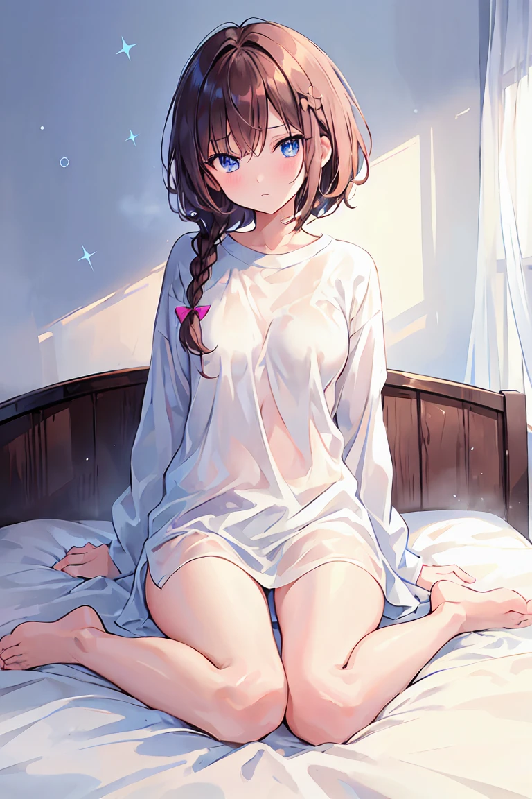 Fold the futon　a bed　Beautuful Women　stare