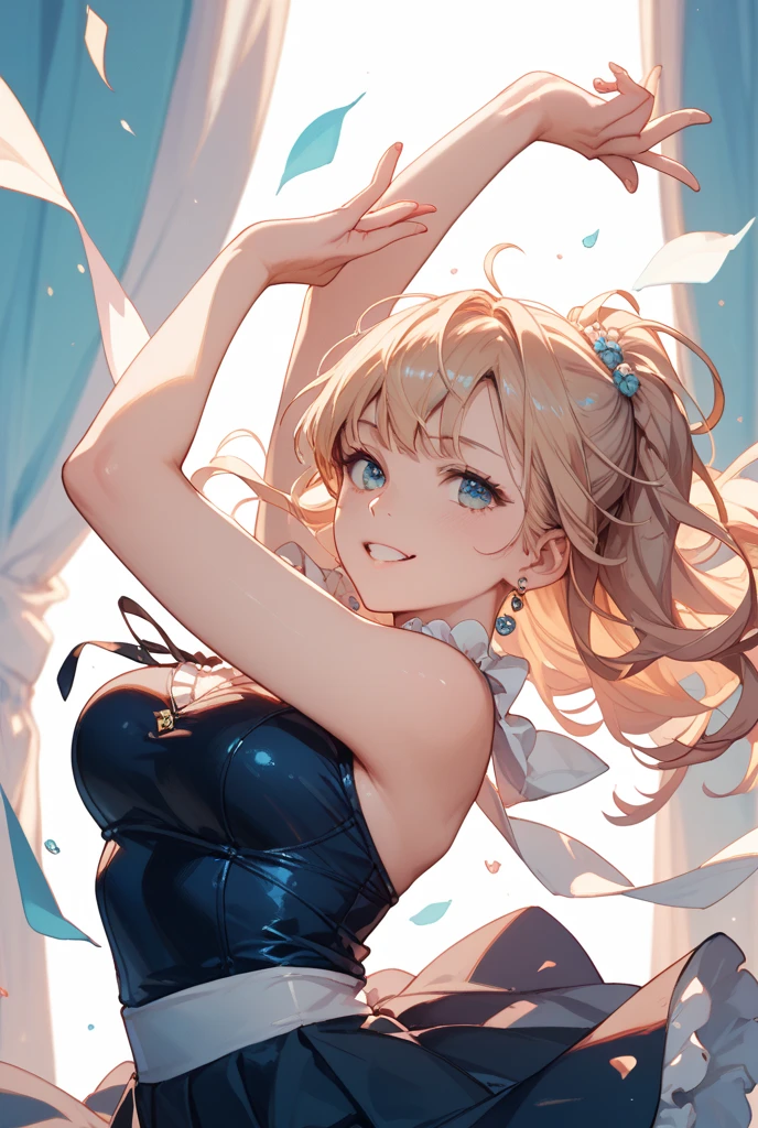 ice, 1 girl, alone, Blonde, Long Hair, Straight hair, Yellow Eyes, sunny, Are standing, Rabbit costume, Playboy Bunny, Sexy armpits