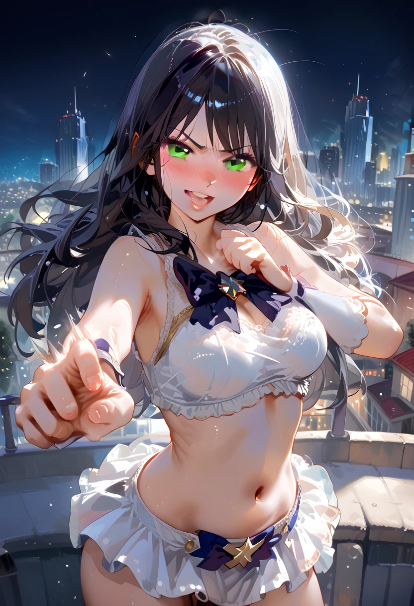masterpiece,Highest quality,8k,Night Sky,firework,,Bold Pose,Big behavior,Shiny hair,Glossy skin,Japanese idol model,