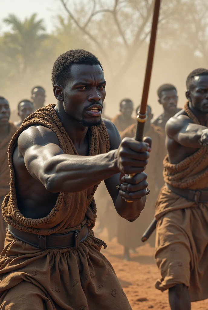 Four strong mixed race men and three strong black men, wearing short shorts breaking rocks with tools and sweating a lot inside a dark mine.