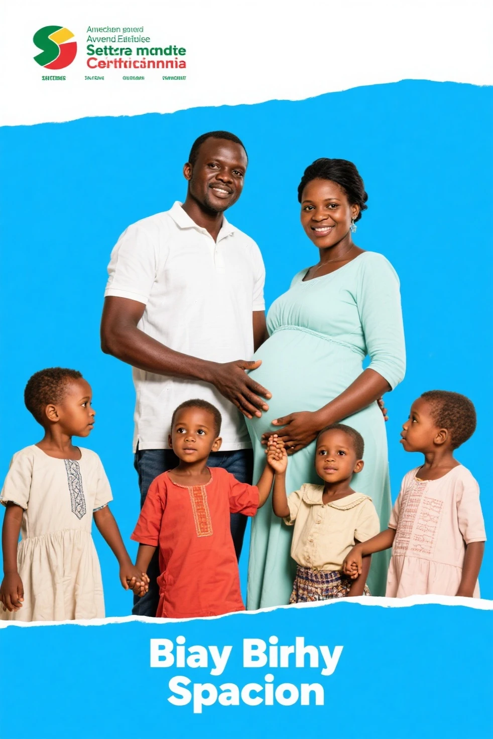 African man with african pregnant woman and european pregnant woman