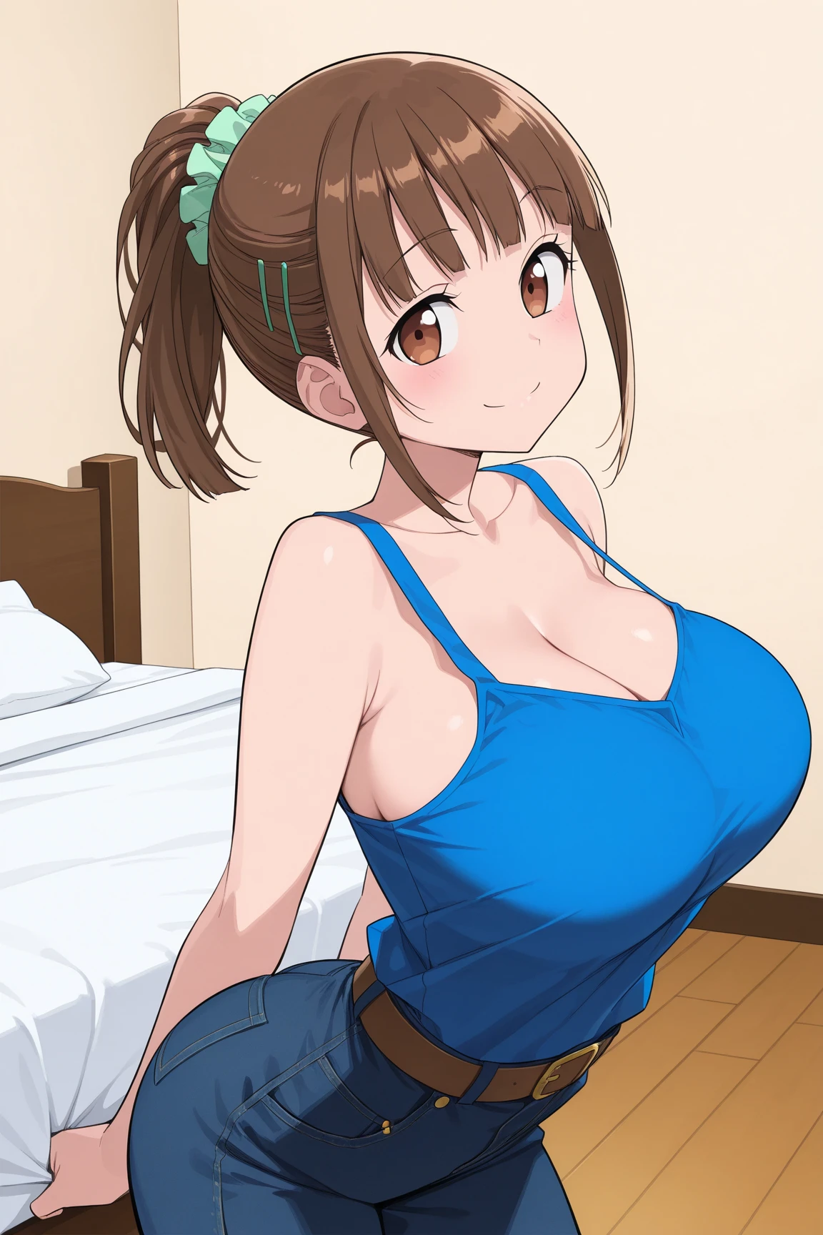 Browsing Caution, (Official Art、highest quality、unity 8k wallpaper、32k、masterpiece、Very detailed、Ultra-high resolution、Realistic、Realistic:1.2)、(Natural soft light:1.2)、Fire glow effect、Film Grain、Best Shadow、Side light、Side Shot、(Highly detailed and sophisticated 3D rendering)、Beautiful face and eyes in every detail、Sharp pupils、Realistic pupils, Big Breasts、Big Breasts、Are you okay、Are you okay、smile、High heels、 sexy, Embarrassing, smile、Cleavage、sexy、Hair color: pink、pink