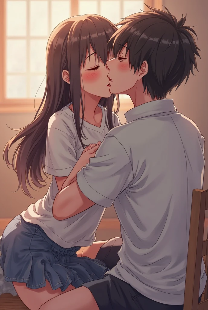 (photorealism:1.2), beautiful 12 year old asian anime girl sucking on a mans huge cock whilest sitting down