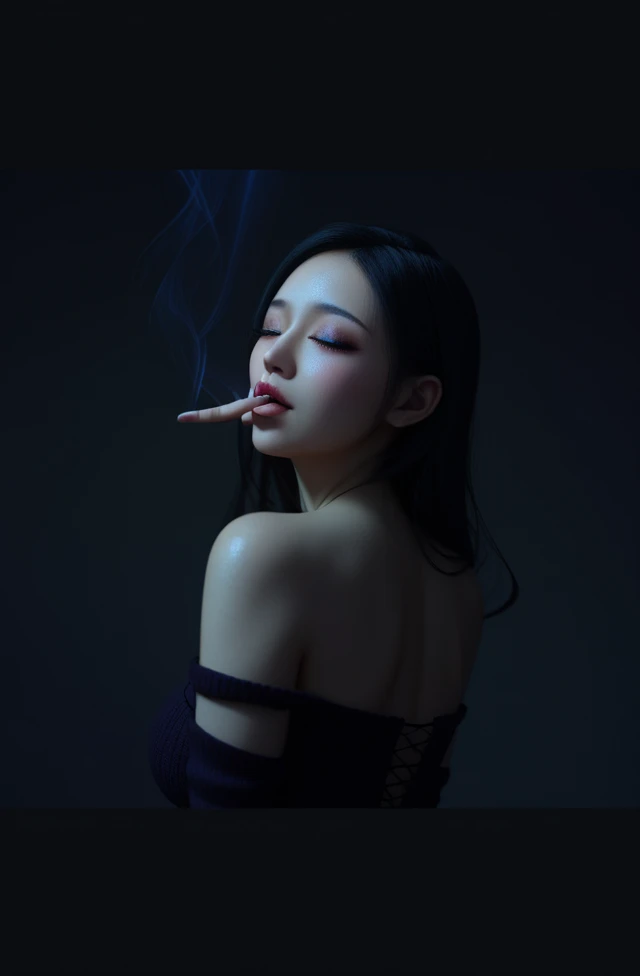 Best quality, masterpiece, ultra high res, raw photo, beautiful and aesthetic,deep shadow, dark theme,(photorealistic:1.4),
((1girl, chaos horror from orange smoke)),
<lora:Smoke:0.9>