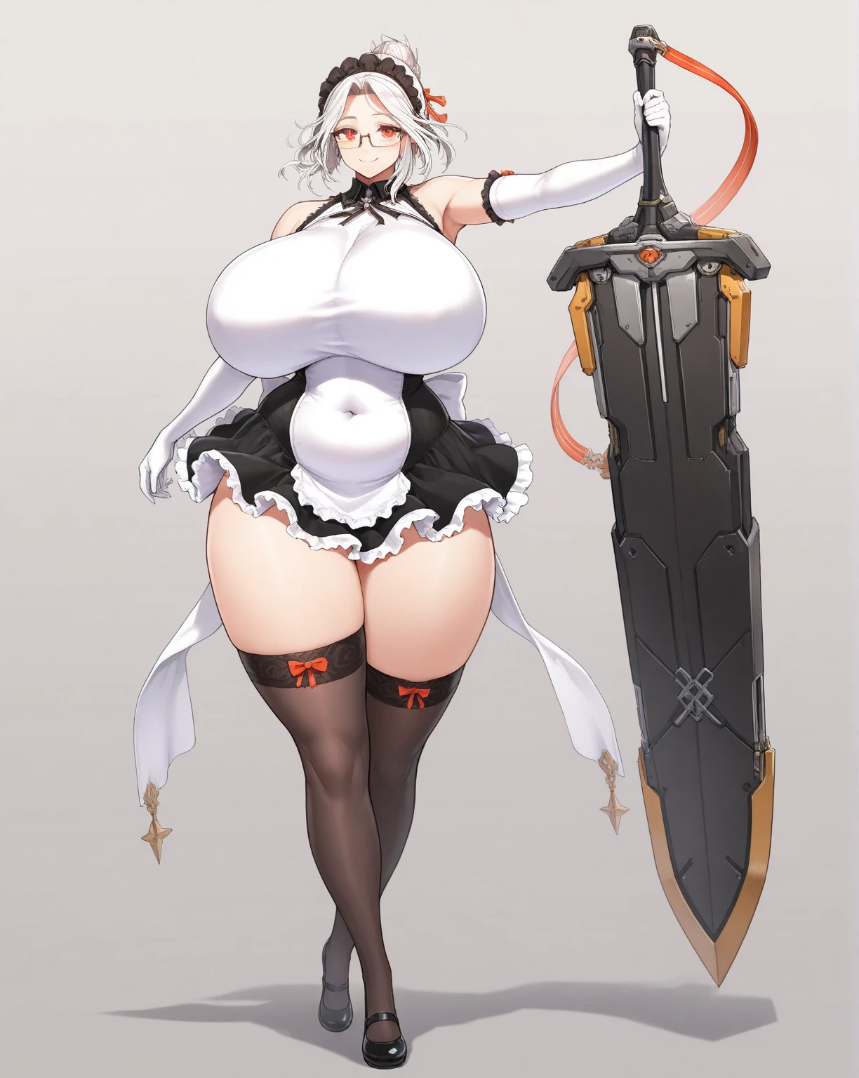 white hair，age girl，Big breasts