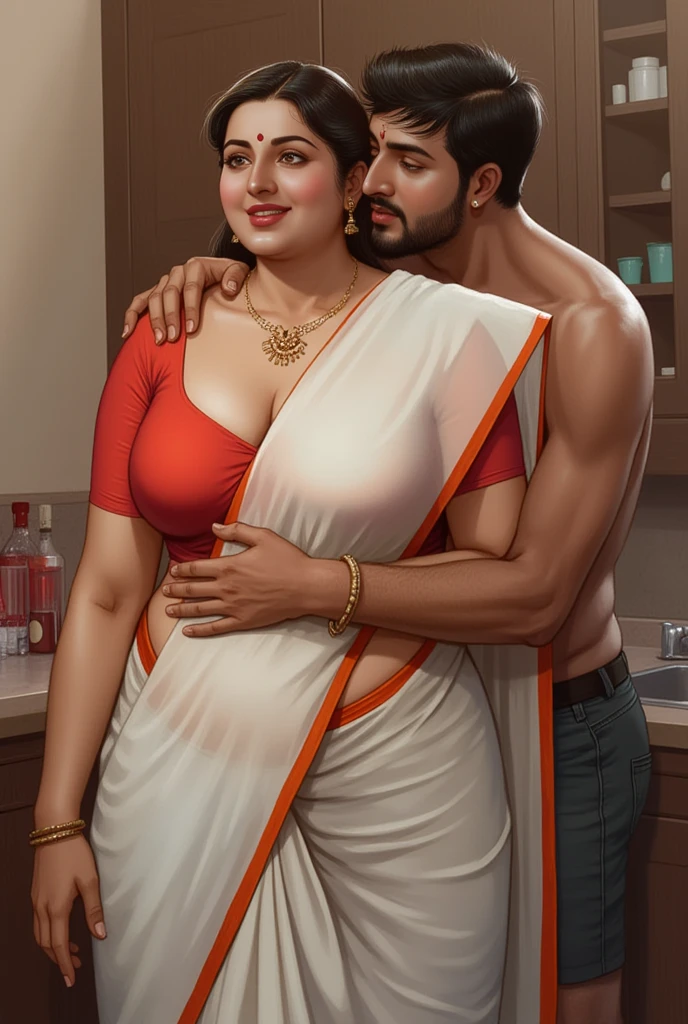 Indian realistic milf mom with son full naked big tits having sex in kitchen cute son face huge ass doggy style