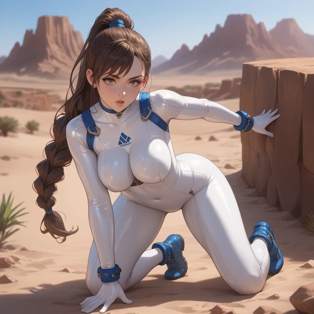 A sexy attractive Cyborg 20 %cyborg,vaginal, perfect pelvis,hair strands,white skin,crystal blue eyes,almost exposed breasts,super realistic face,perfect body without mistakes, wearing a robotic lingerie,hair hair style dreads,sitting with legs open,on the lawn