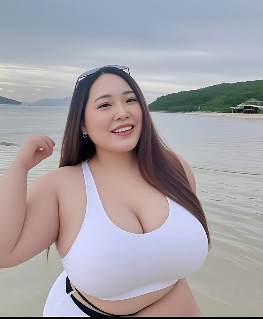 ((Best Quality, 8K, Masterpiece: 1.3)), Chubby woman smile  ((best quality)), ((masterpiece)), (detailed), perfect face, USA woman fat in a dark-blue shirt and blue denim skirt walking down a street, thicc, she has a jiggly fat round belly, bbwchan, wearing tight sexy clothes, skinny waist and thick hips, widest hips, her belly is fat and round, soft curvy shape, hyperrealistic full figure, wearing a cute top, wide hips, cropped shoulders，Bare belly,(big assa:0.7),show legs,, thicc, beautiful thick female, beautiful curvy female,, Tall and tall，clear curvy details, curvy hourglass figure, alluring plus sized model, bbwchan, Voluptious body, Curvy model, Curvy body, Be red in the face, 1girll fat , a matural female, A MILF, the golden ratio,(Kpop idol),(Oil skin:1.2),(Oil skin:1.1) background High quality, HD, realistic, HDR. mountain refuge in grey stone, blends into the panoramic view of the mountain, spring landscape (green and flowery), edelweiss, lake, stream that winds, sunset, cool breeze. welcome mountaineers and hikers.