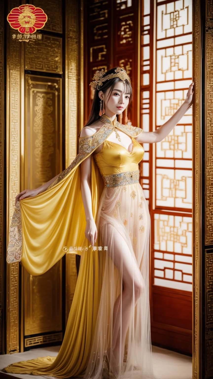 ((1girl and guanyin,mantra)),(),water,standing,lotus, lily pad,jewelry,wide sleeves, chinese clothes, hanfu,shawl, hair ornament, holding flower, earrings, crown,<lora:add_detail:2>,<lora:yuzu2:0.7>, <lora:bguanyinv1:0.287>