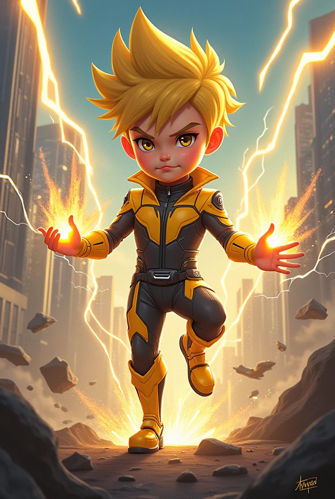 Chapter 1: The Awakening of Electro A sunny day in the Kingdom of Energy, Electro woke up with a brilliant idea. It was time to help everyone save energy! He gathered his friends, Lucia y Chispita, and together they began their mission.
Electro: "Guys! If we all save energy, Our kingdom will be stronger and brighter".
Lucia: "Yeah! Turning off the lights when we don't need them is a good start.."
Chispita: "And we must also be careful with cables and plugs.. Electrical accidents are no fun!!"