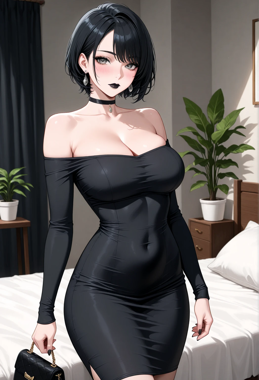 mejor calidad,4k,high resolution,obra maestra:1.2), (ultra detallado), (sin ropa) (NSFW not safe for work art) (acostada en cama, Fondo), (naruto shippuden settings), (pose sexual), (realista,photorealista,photo-realista:1.37), (hdr,HD), (retrato), (vivid colors), (Piernas largas), (cara claramente alargada), (Hermosos ojos detallados), (hermosos labios detallados), (ojos y rostro extremadamente detallados), (long eyelashes), (Sharp focus), (physically based rendering), (pelo largo negro, fluyendo en el viento), (sin ropa), (senos grandes) (abierta las piernas), (intense), (expression of intense desire), (Desenfoque de movimiento), (elegante), (Figura delgada), (inspirado en anime), (luces brillantes), (sexual), (colores contrastantes), (ambiente misterioso), (action packed scene), (Unique style), (llamativo), (Apuesto), (evocador), (expresivo), (Intriguing atmosphere),