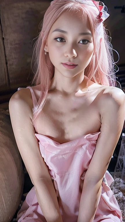 (masterpiece:1.4, best quality), (intricate details), unity 8k wallpaper, ultra detailed, (visually stunning:1.4), latina girl, (nsfw),1girl, solo, 20 years old, egirl, pink hair, straight hair, freckles,, eyeliner, mascara, eye shadow, nose ring, grin, teeth, egirl_face, couch,small , girl is laying on the bed on back, age girl bedroom, legs up in the air, teengirl clothes, slutty clothes, rave outfit, small breast, perfect girl, hot and cute, asking for cum, she wants to covered with cum, blowjob lover, open mouth, naughty face, naughty, excited, oral invitation,she is on the flor,, depth of field, cinematic lighting, from above, small breast, tiny breast, masterpiece, realistic, photorealistic, extreme details, detailed face, UHD, 16k, best quality, super detail, highres, textured skin, high details, best quality, cum on face