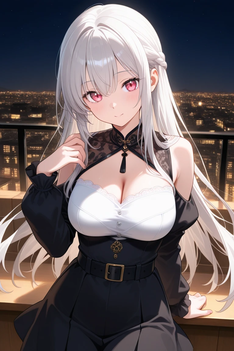 All intricate details: "(masterpiece, best quality, HuTaoV4, 1girl, solo, blush, twintails, long hair, hair between eyes, ((streetwear clothes)), city, outdoors, night, movie poster, extremely detailed 8K, fir breats, medium breasts, smooth, high resolution, ultra quality, extremely thin and light clothing transparent as air, cinematic lighting, ambient occlusion, hd, 2k, 4k, 8k, 16k, extremely detailed anime, 70% nude, Extremely wide diamond neckline, all clothes unbuttoned and open, detailed faces, perfect composition, wide shot, atmospheric lighting, very sexy, lift skirt, random low angle, uncensored, nsfw)"