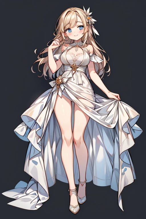 charturnerv2, 1girl, full body, red hair, long hair, green eyes, white dress with blue details, princess, same outfit, concept-art, full body, detail_face, line_sketch, PlanIt, official art, official alternate costume, design style, multi style, detail character, 4_side, original, 8K GC, massive detail, multiple views of the same character, no background, only detail character, technical illustration, multiple views,masterpiece,best quality