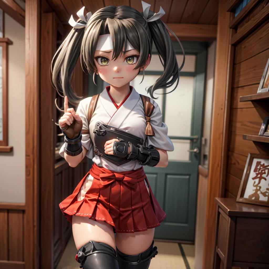 (high detail skin: 1.2), Photorealistic anime girl rendering, Realistic anime 3D style, perfect anatomy, (masterpiece), (highest quality), (Super detailed), (very long hair:1.5), (twin tails:1.5), (beautiful little brown black hair:1.5), (hair definition:1.1), lightly dressed, (long skirt), (nice smile:1.2), (strong wind), thin legs, thin chest, small ass, belly button, (dance violently), (exposing white panties), (height: 140cm:1.5)