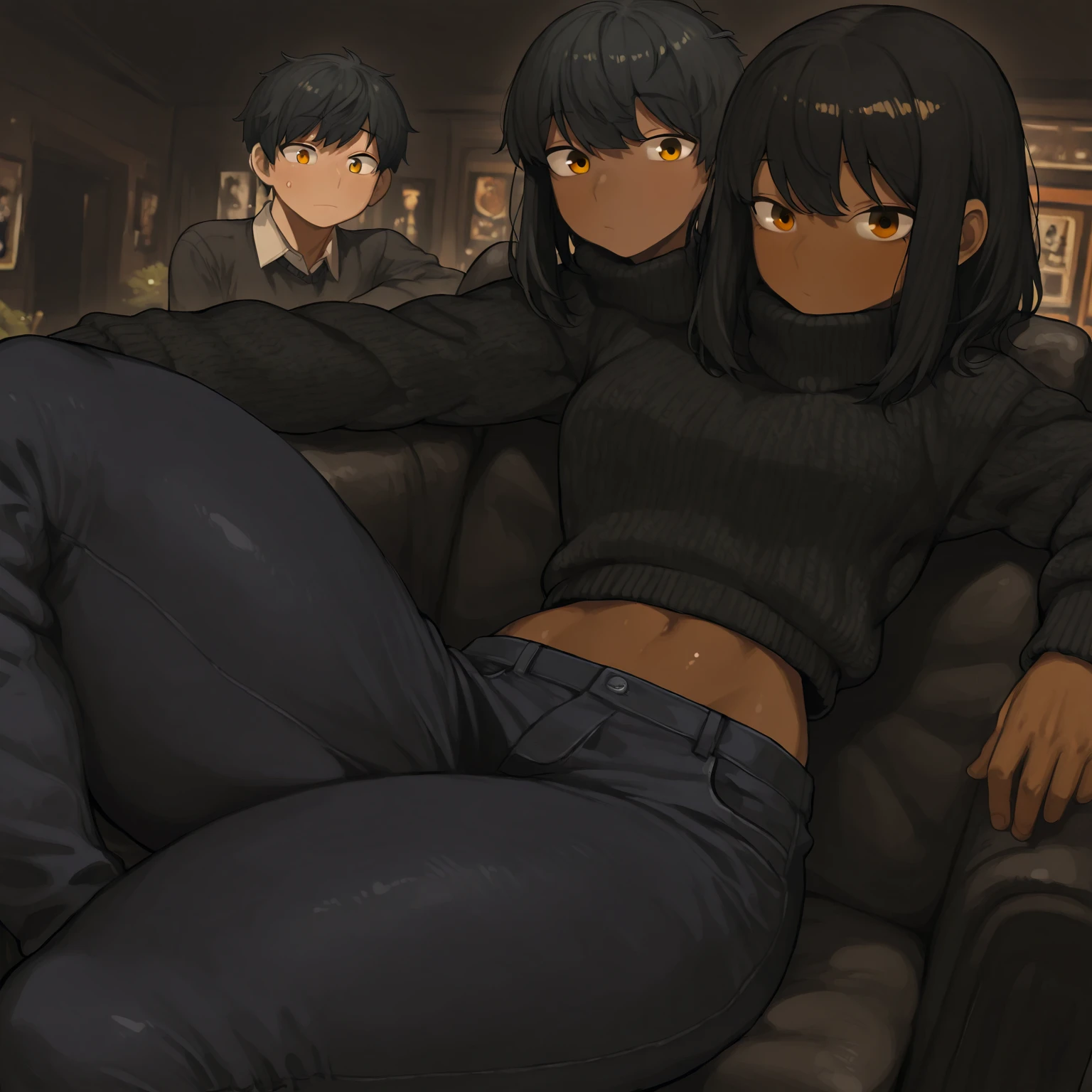 (((Beautiful woman with big sexy ass hugging 11 year old black teenage boy))), mulher de lingerie no quarto de motel, fazendo sexo, garoto penetrando a mulher, (((woman surrounded by several small 11-year-old boys)))