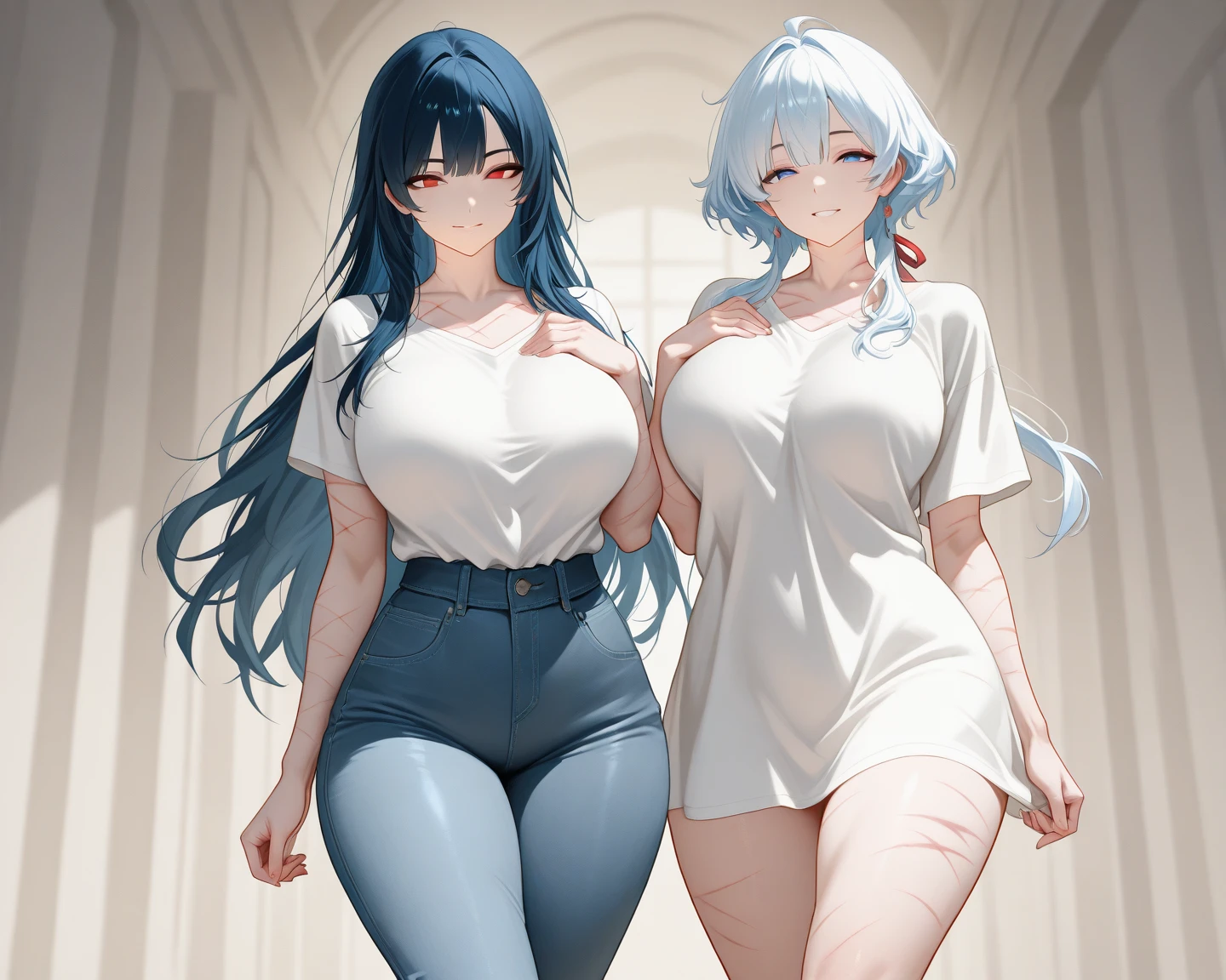 <lora:ç´§èº«è£[aqua-blue tee shirt dress,short sleeves,]:0.75> dress,bodycon dress,(see-through,transparent:1.1),(taut,skindentation,tight:1.0),
(white_dress:1.3),(navy-blue_dress:0.2),(pink_dress:0.2),
(choker,sleeveless,strapless:1.2),
/////
/////
(white border:1.0),masterpiece, hyper detail,
(simple_background,black_background:1.25),
expressionless,