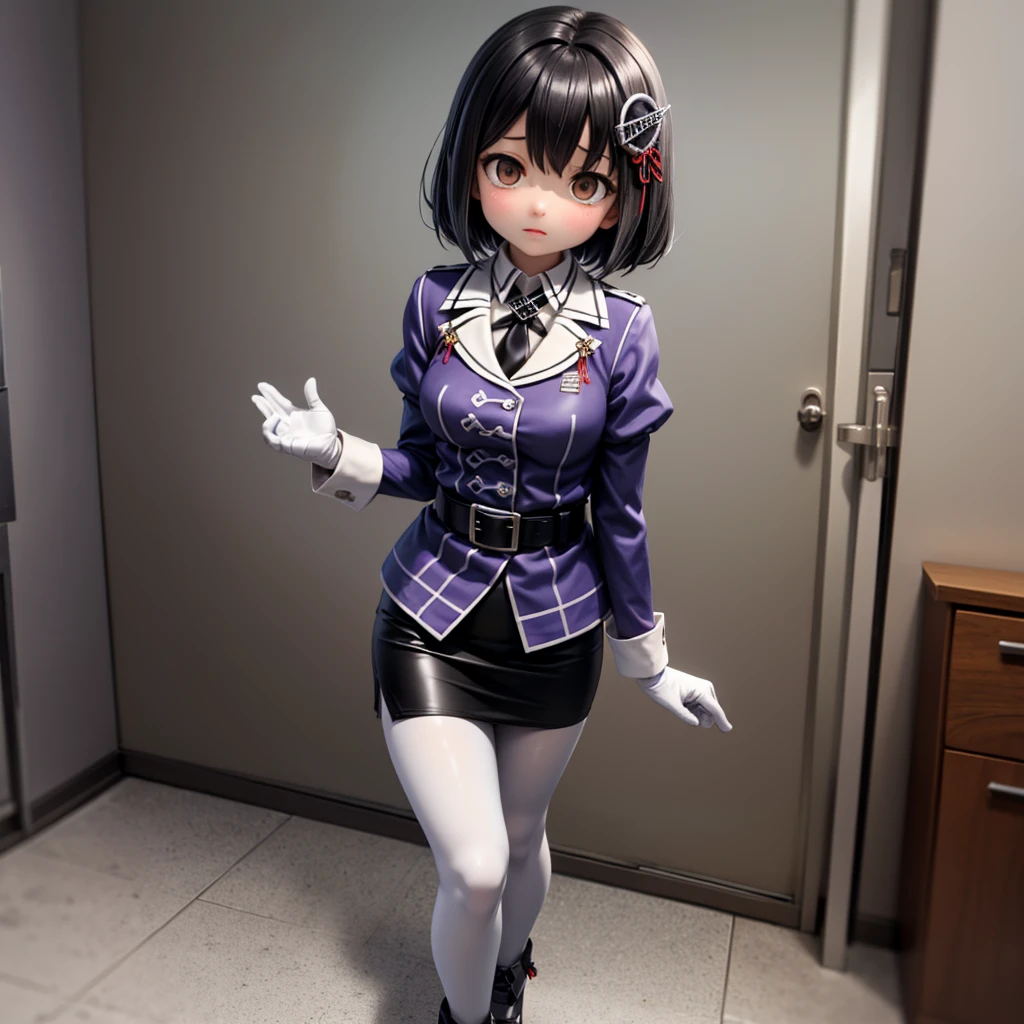 Highest quality, masterpiece, Ultra-realistic, Super detailed, Beautiful details, 4K, 8K, Photo realistic, Realistic lighting.

upper body shot,
Looking at Viewer, 
((background in convenience store)), 
konbini clerk, 
midnight, 

((Anthropomorphic rabbit)),
((woman body)),
((7 heads tall)),
((Rabbit woman)),
Detailed animals,
Complex patterns,
(Furry:1.35),
(All skin is grey:1.3),
(The body is fluffy and bushy:1.3),
Realistic fur,

Human hands,

(((Judy Hopps face))), 
((Aoki Reika facial expression)), 
((ponytail)), 
((see-through bangs)), bangs, 
((dark brown hair color)), 
Purple eyes, 
{Eye highlights, Clear eyes, Eyes sparkling, round pupils}, 
Detailed Iris, 
(Eyebrows raised:1.2), 
(Crescent eyebrows:1.3), 
(Rabbit ears:1.3), 
raised corners of mouth.

The lady is wearing white shirt.
((white shirt)) BREAK ((brown apron)). 
The apron is up to the knees.

(solo:1.5), (1girl:1.5).

Perfect Anatomy. 

Lighting front, Lighting forward, Intricate details, Ray Tracing, Realistic, 