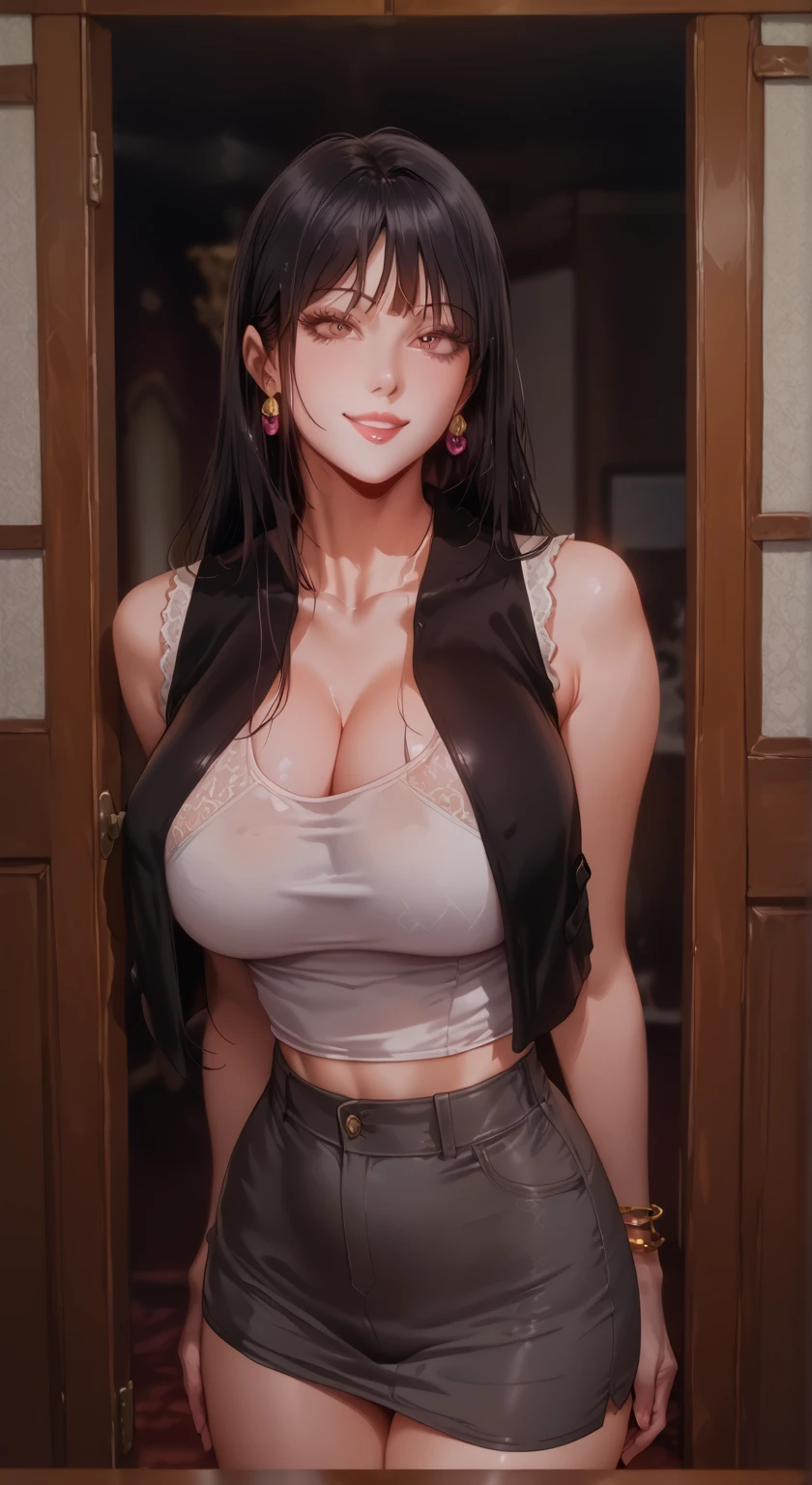 (random boyish fashion),(random pose),(random hairstyle),(large breasts:1.5),(Highest image quality, (8K), Ultra-realistic, Best Quality, High quality, High Definition, high quality texture, high detailing, Beautiful detailed, fine detailed, extremely details CG, Detailed texture, realistic representation of face, masterpiece, presence)