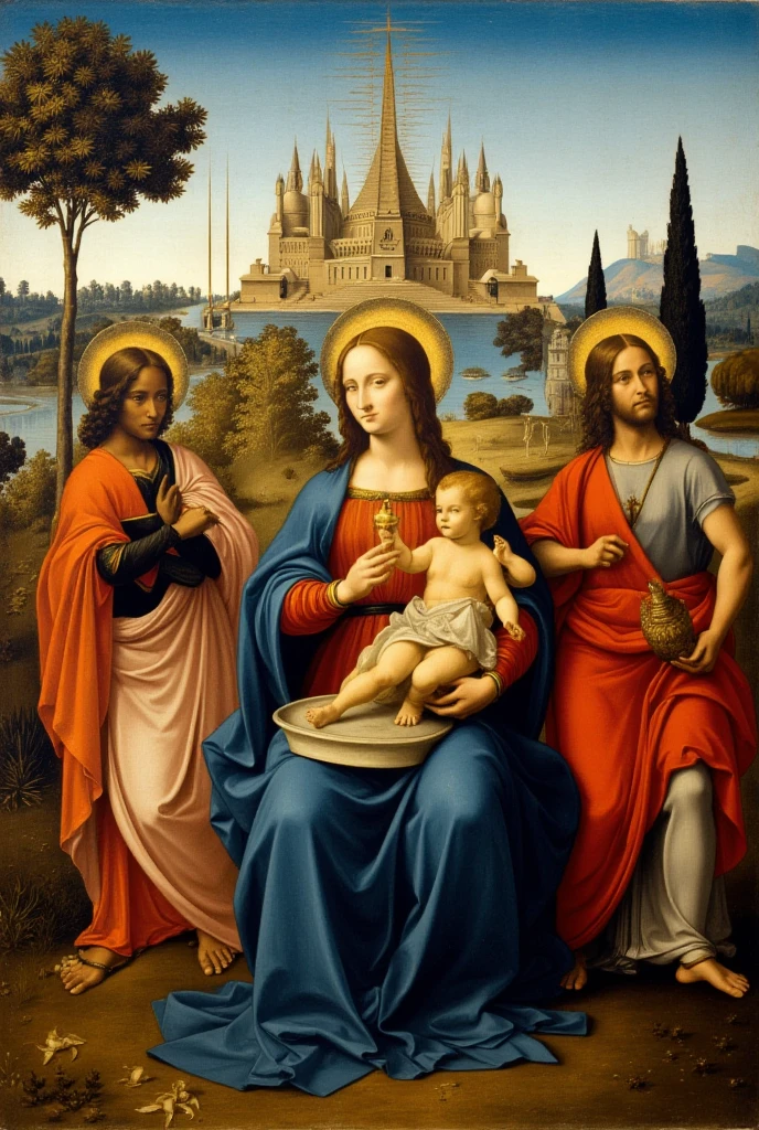 British National Gallery-Leonardo da Vinci's four oil paintings of the Virgin and Child with St. Anne and St. John in