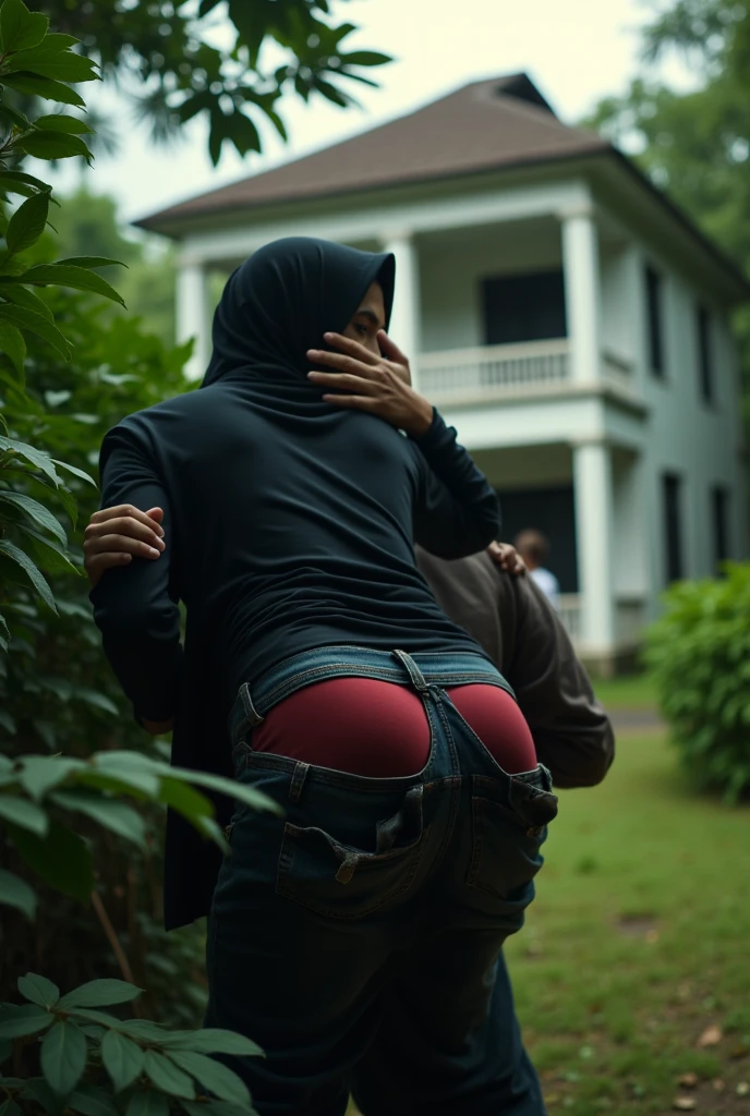 (double exposure), (300mm lens), (A mature muslim wife with perfect legs, beautiful legs wearing black hijab black bra with black stockings),
(full body photos),perfect legs, beautiful legs,chair,bikini,outdoor, concrete,empty public street, upper body, eductive look,black stockings,1girl,hetero,1boy,(gigantic penis:1.2), (sex),pussy,nude,testicles,(anal),(folded),(sex from behind),(full nelson),(reverse suspended congress),looking at viewer,parted lips, black stockings, beautiful legs,spread legs,
on a chair ,in a empty public street,concrete, beautiful legs, black stockings
high detail, depth of field, , film grain, UHD, retina, masterpiece, ccurate, anatomically correct, textured skin, super detail, high details, high quality, award winning, best quality, highres, HD, 8k, 1080P,