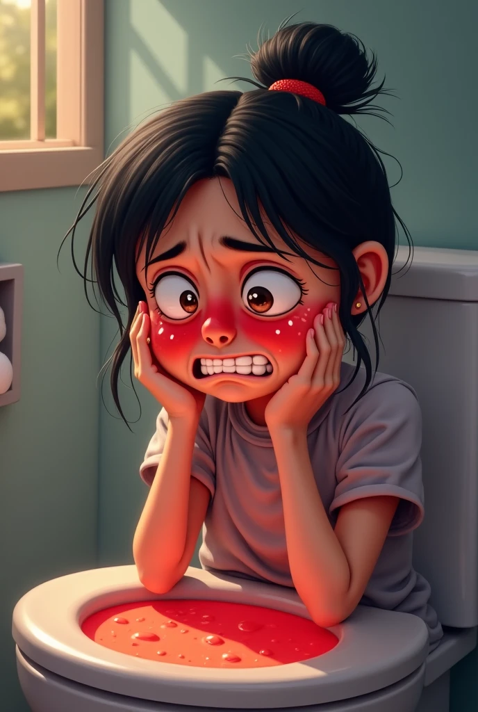 Girl suffering from tooth decay