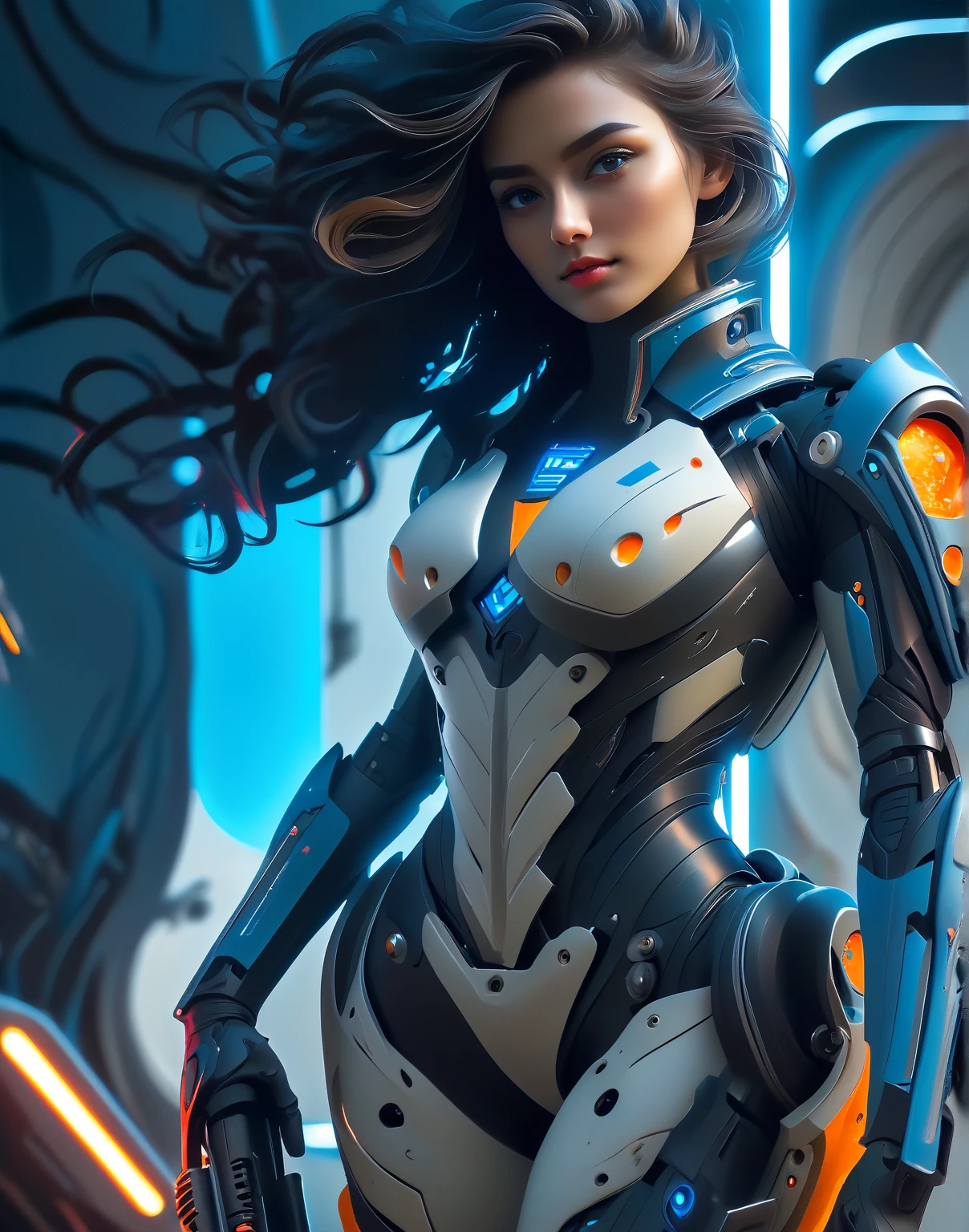 (ultra quality, 4k, 8k, high resolution, masterpiece: 1.2), ultra detailed, (realistic, photorealistic, photorealistic: 1.37) A beautiful young woman in a space suit, revealing her buttocks, on an alien planet, intricate cyborg cyberpunk futuristic sci-fi detailed portrait, hyperrealistic, 8k, dramatic lighting, cinematic, vibrant colors, glowing energy aura