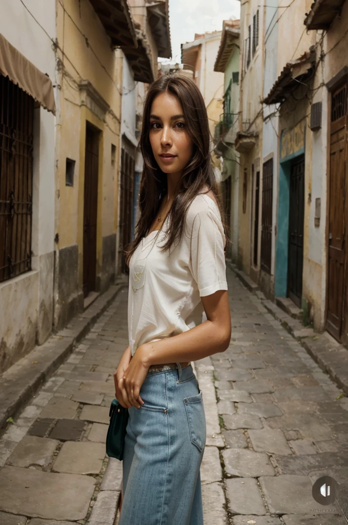Beautiful woman, 25 years, Turkey 🇹🇷, white blouse, black leather jacket and jeans