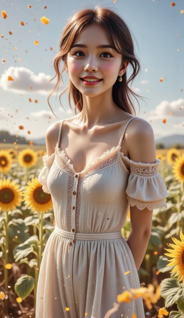 DEN_unijung_OF,
(walking through a field of sunflowers wearing a (summer dress:1.3) and sun hat, field, sunflowers, summer, scenic:1.2),
bokeh, f1.4, 40mm, photorealistic, raw, 8k, textured skin, skin pores, intricate details  <lora:epi_noiseoffset2:1>, epiCRealism