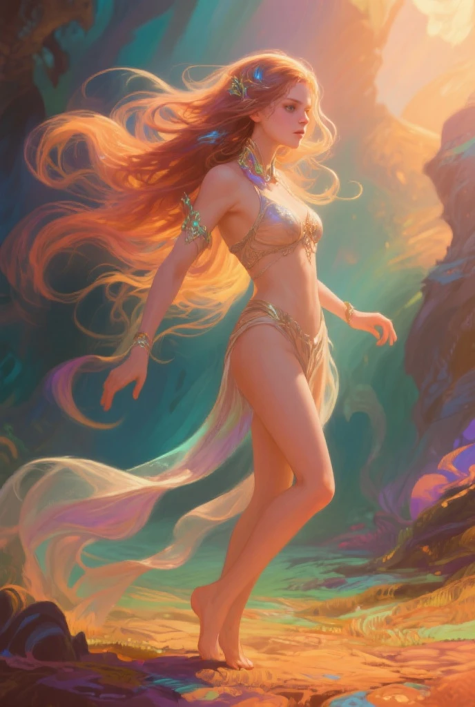1girl, solo, full body, (masterpiece:1.21), (best quality:1.2), colorful, (illustration:1.2), (cinematic lighting:1.1), magic lights, levitating, genitalia visible, naked , blonde hair with braids, floating hair, magical lights in her hands, closed eyes, focus expression