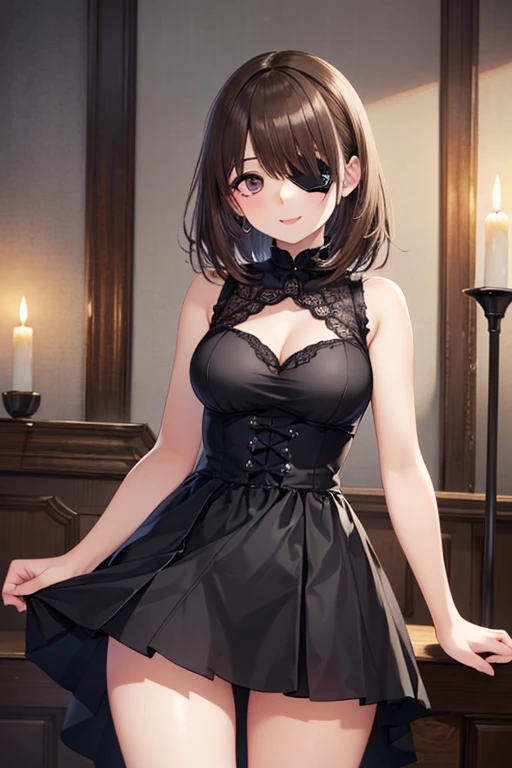 Highest quality、High resolution、Detailed Background、(Beautiful face in every detail:1.4)、Anatomically correct、(Detailed eyes:1.2)、Teenage Girl、Highly detailed face、cute hair color、Braided bob cut、Braided Ponytail、Braided twin tails、(Huge breasts:1.2)、Perfect body line、Accentuate your breasts、Accentuate your cleavage、Cute gestures、Cat ear、Cat Eyes、(cute cat paw pose:1.2)、kitten、
Dresses and skirts with frills and lace、Dark colors such as black and red、Add lace to the sleeves, hem of the skirt, neckline, etc.、Lace gloves and ribbons、Crown-shaped headdress、Cross Accessories、Black lace socks or fishnet tights、
Choose boots with lace or ribbon decorations or thick soles.、(A girl with cat ears looking at me with a big smile:1.5)、cute