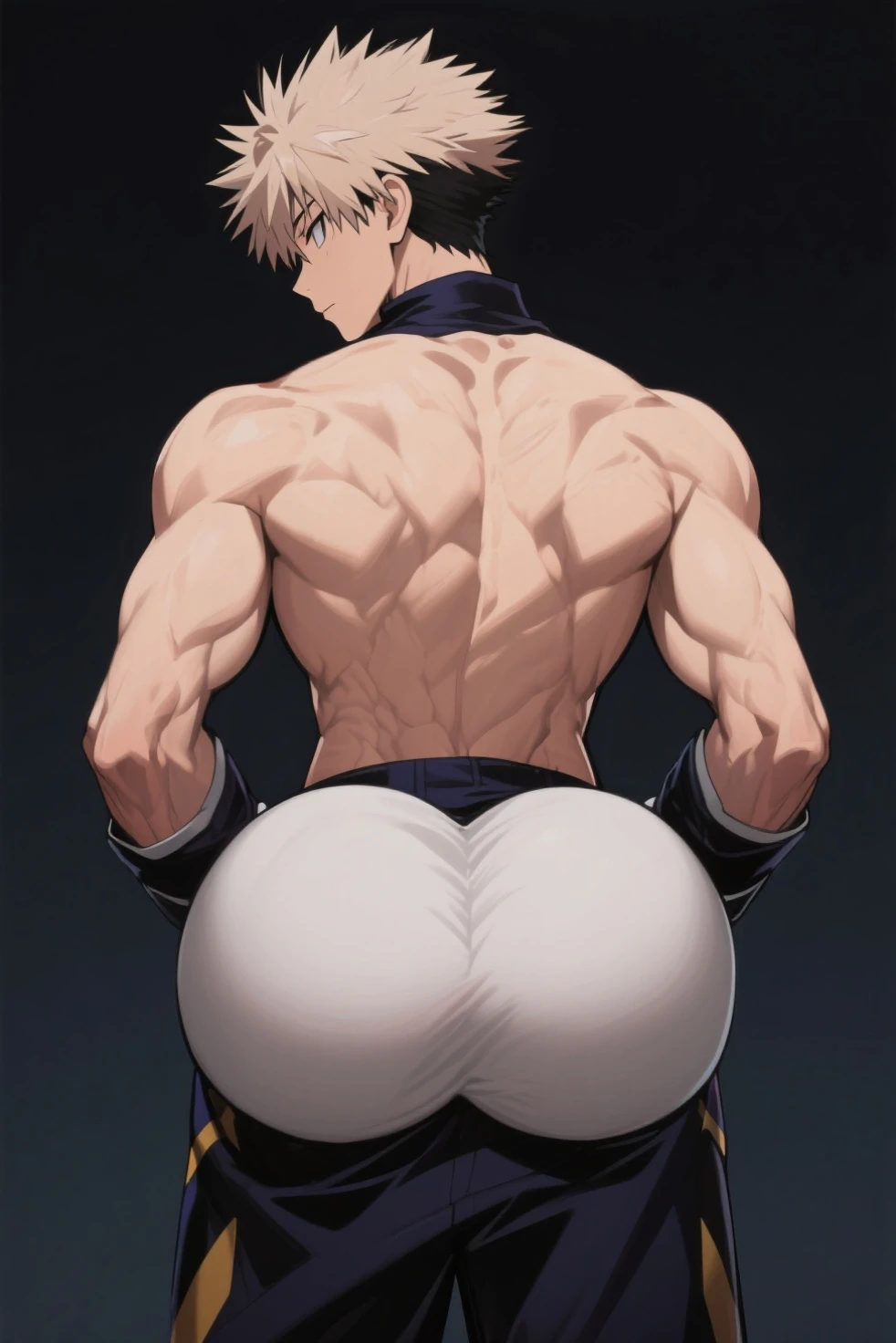 Anime boy Arthur Pendragon showing his huge fat firm butt naked on his bed sticking a penis in his butt hole (Full image of Arthur Pendragon with his ass)