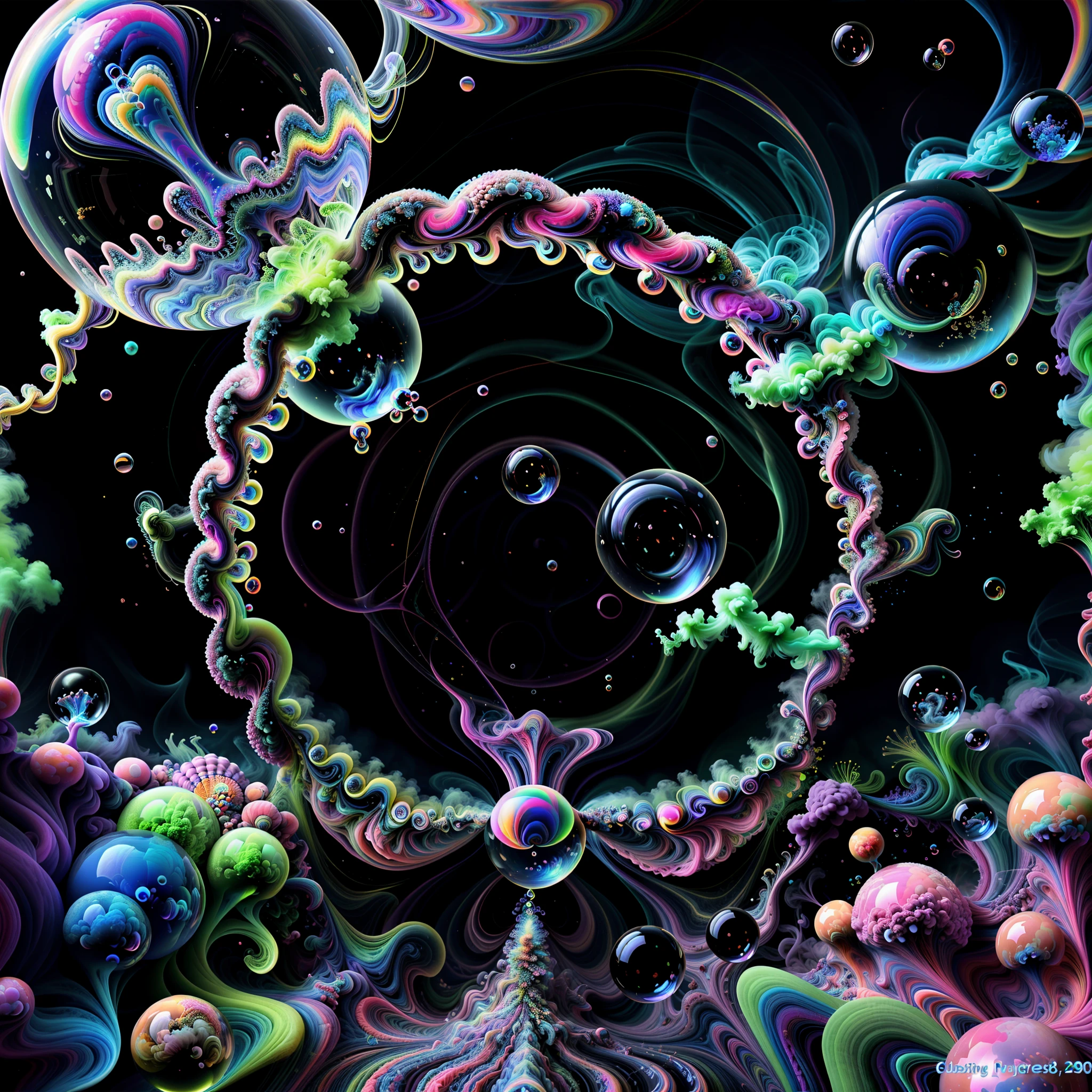 Pure light emerging from vibrant colors in a psychedelic dream, shimmering glass morphing out of colors, tripped out detailed patterns in all colors, perfectly formed symmetrical spheres and glowing reflective bubbles, attention to detail on the bubbles and spheres, rainbows of colored smoke twisted in and out of translucent orbs, background is spilled paint and spirals of swirling colour, digital art, melting glass with colored smoke trapped inside, psychedelic art, neon colors, 4d mandelbulb psychedelics, glass like psychedelic landscape, intricate rainbow environment, psychedelic underwater brightness, LSD,DMT, Psilocybin, Mescaline, trails of color and light, bright fluorescent colors, fluorescent psychedelic aesthetic, bright psychedelic neon colors, colorful paint drips out of the bubbles, 3d glass spheres melt into each other spilling out colours,startling, stunning images, awe inspiringly, best quality wallpaper, Portrait photography, surrealism, Photorealistic, Hyperdetailed, Glass Morphism, Digital Art, Sparkle, Optical Illusion, Glowing Light, Reflection Light, Overexposure, God rays Backlighting, Depth Of Field, Rotational Symmetry, UHD, High Details, High Quality, Super Detailed, Best Quality, Award Winning, holographic, holographic earth Masterpiece